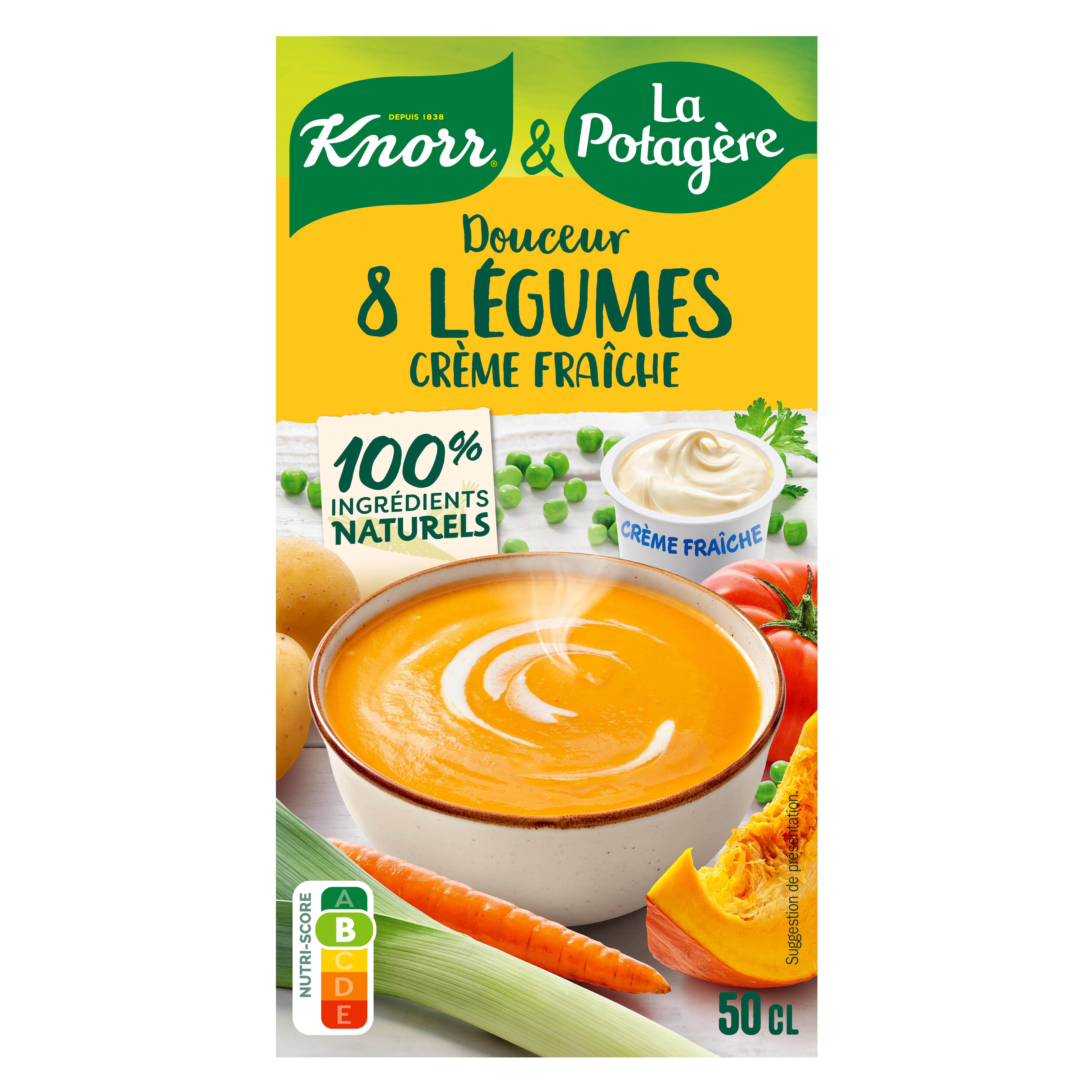 Voir la diapositive 2 : KNORR Soupe Douceur de 8 Légumes à la Crème Fraîche 2 personnes 50cl