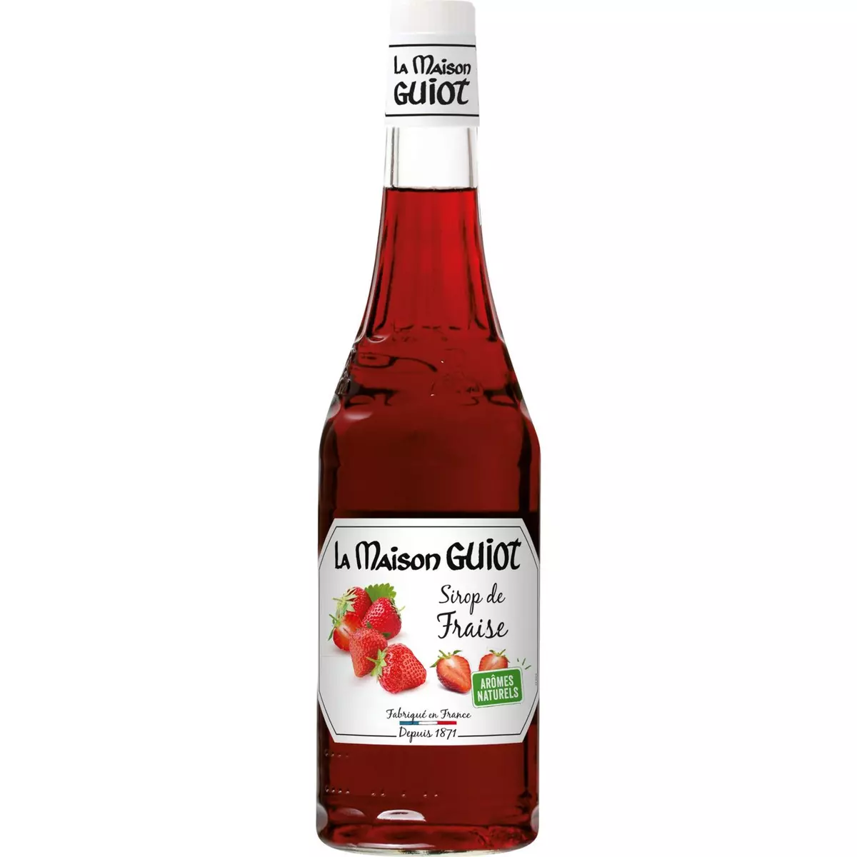 LA MAISON GUIOT Sirop de fraise bouteille en verre 70cl