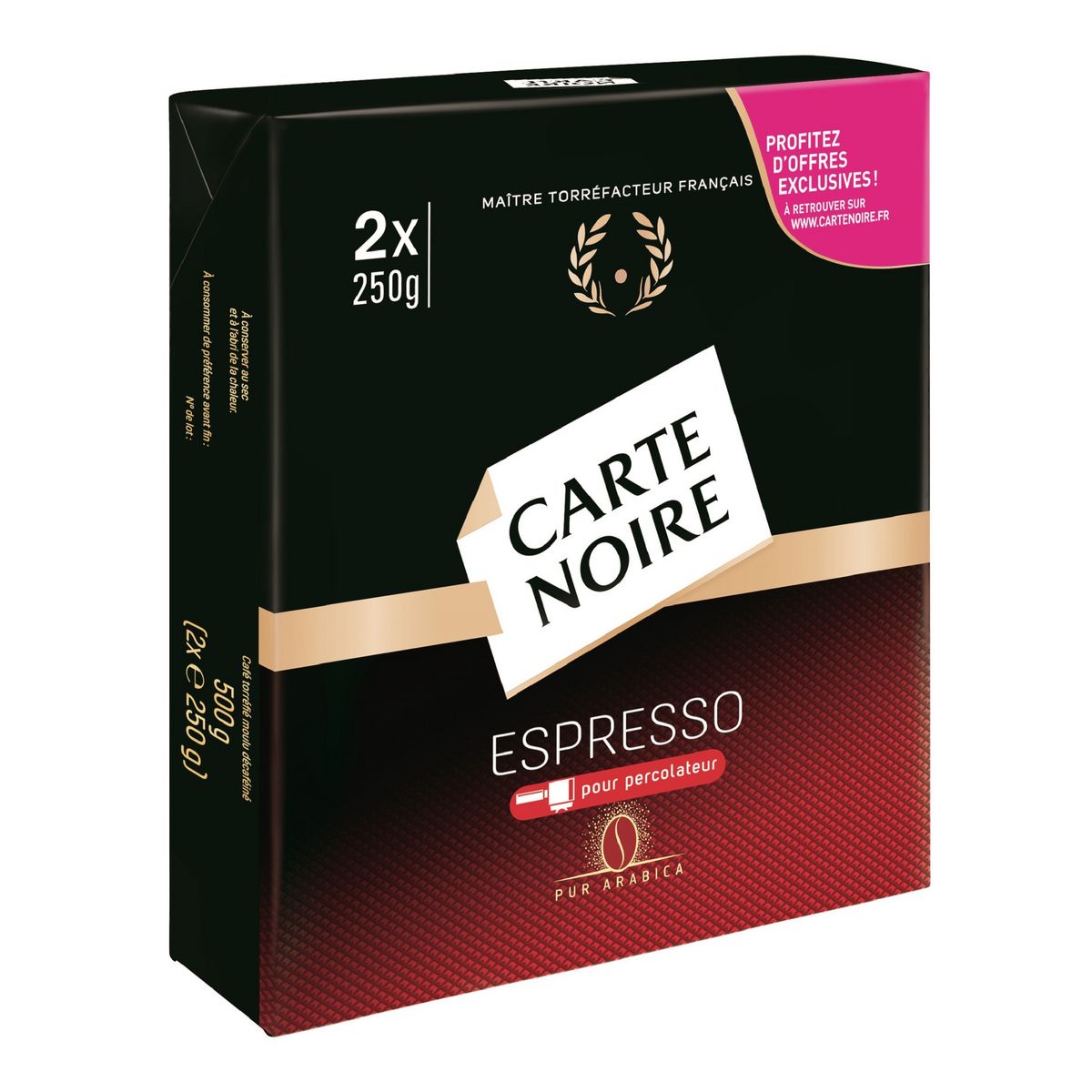 CARTE NOIRE Café moulu espresso pour percolateur 2x250g