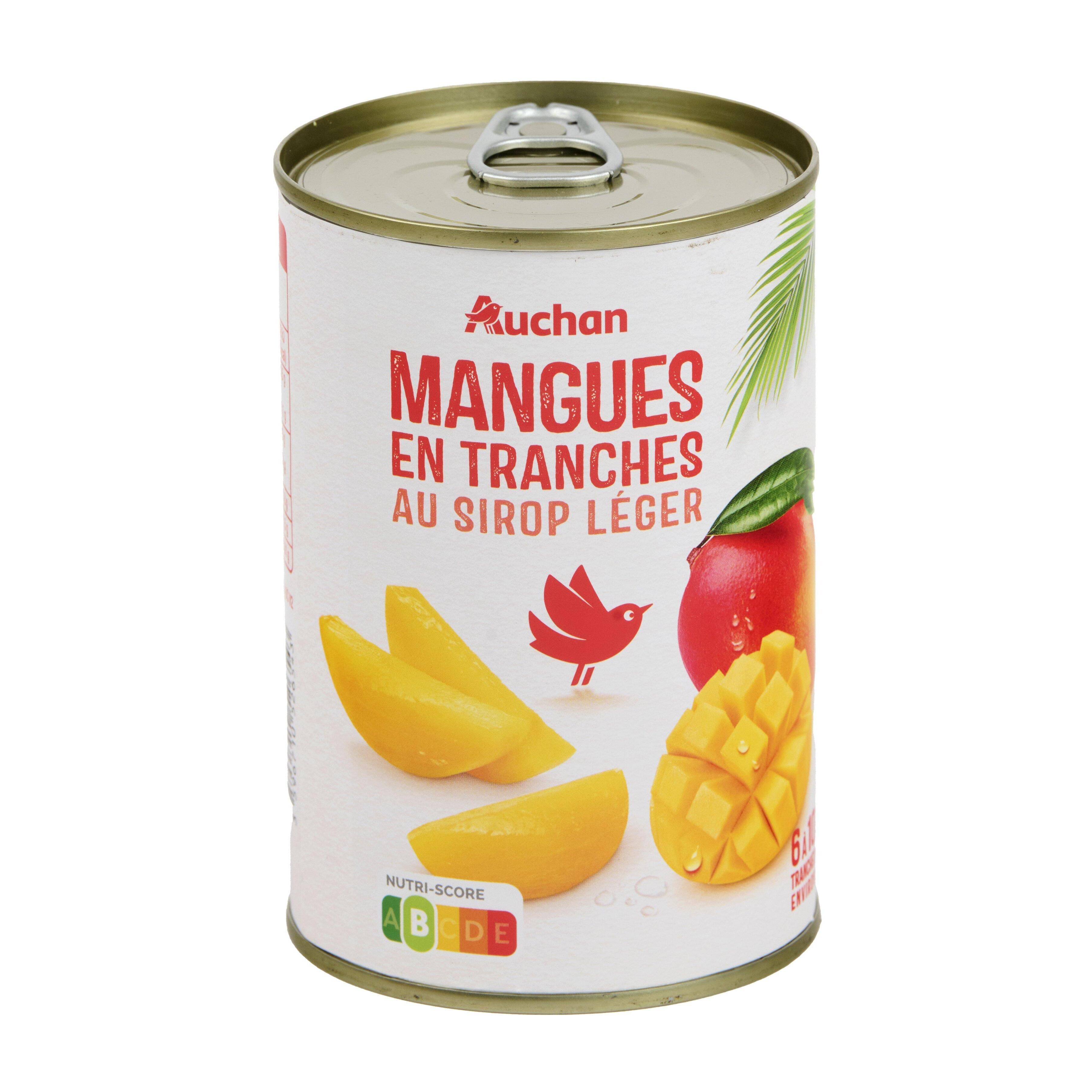 Voir la diapositive 2 : AUCHAN Mangue en tranches au sirop léger 235g