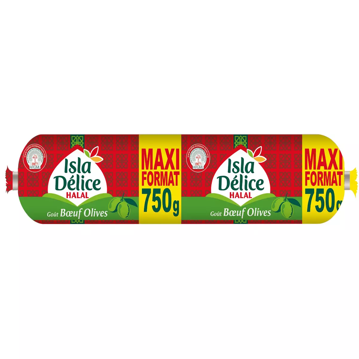 ISLA DELICE Saucisson de dinde halal gout boeuf olives 750g