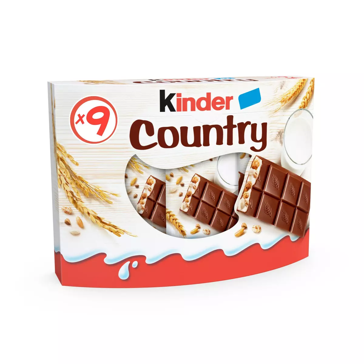 KINDER Country barres chocolatées 9 barres 212g