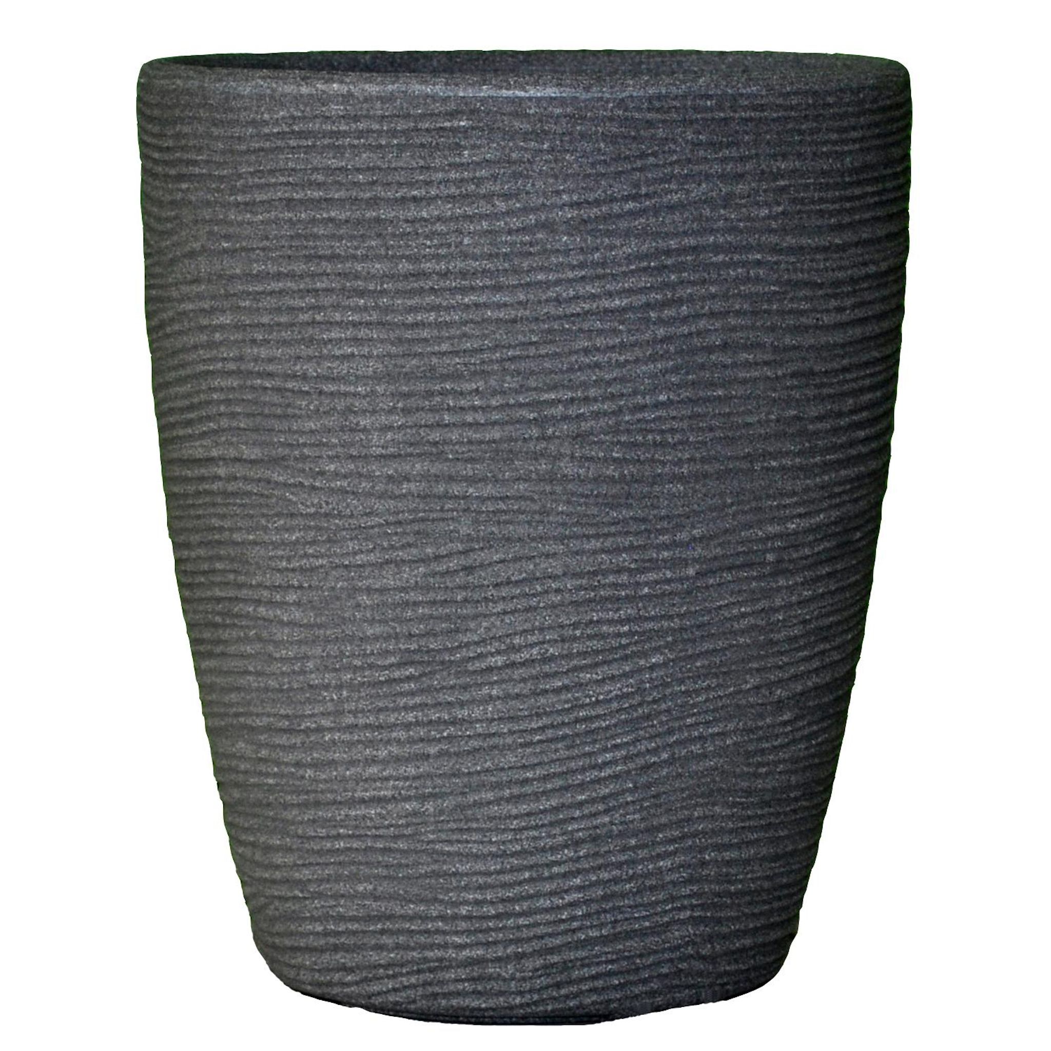 VASAR Pot évasé strié Diam.30 cm H36 cm anthracite