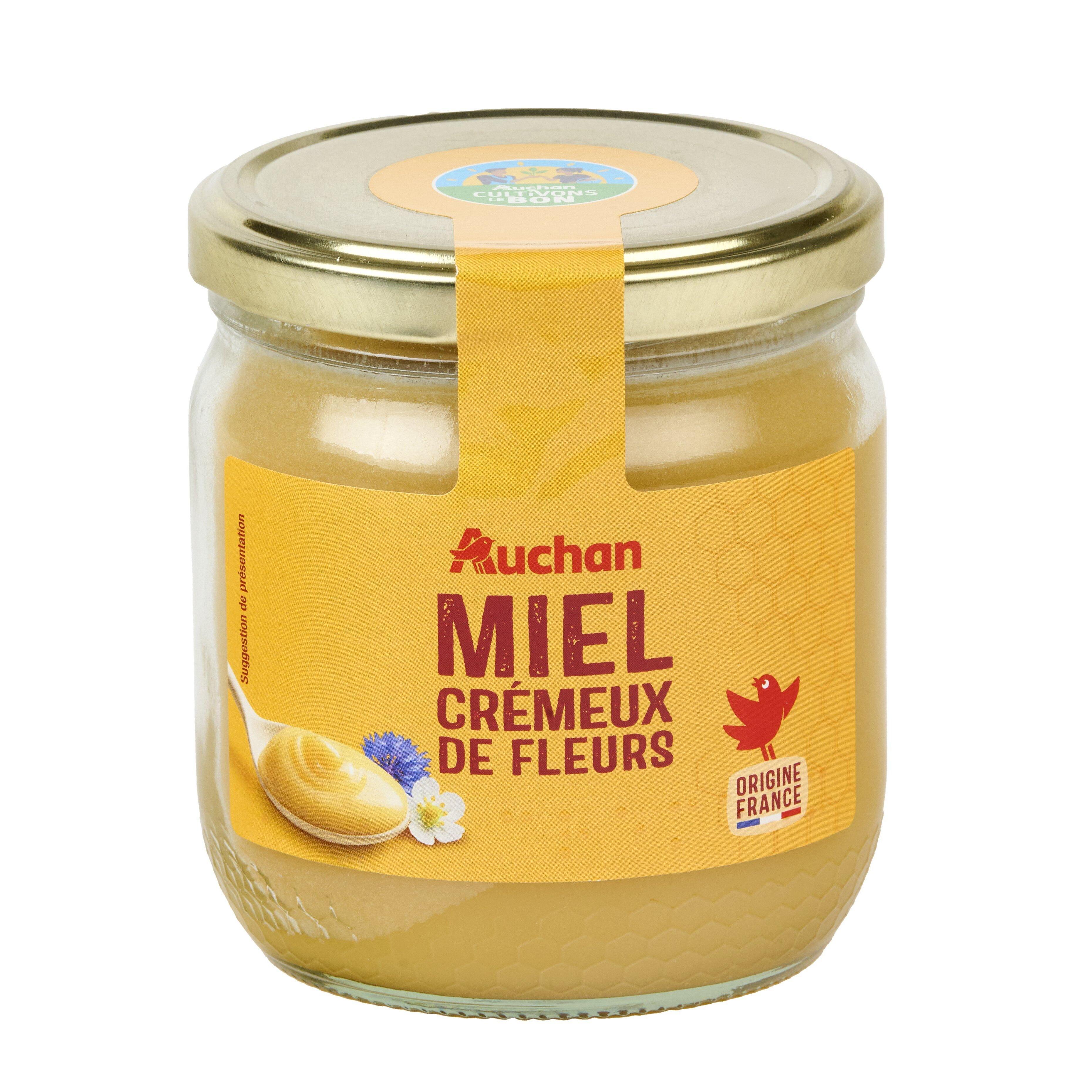Voir la diapositive 2 : AUCHAN CULTIVONS LE BON Miel crémeux de fleurs de France fruité et acidulé 500g