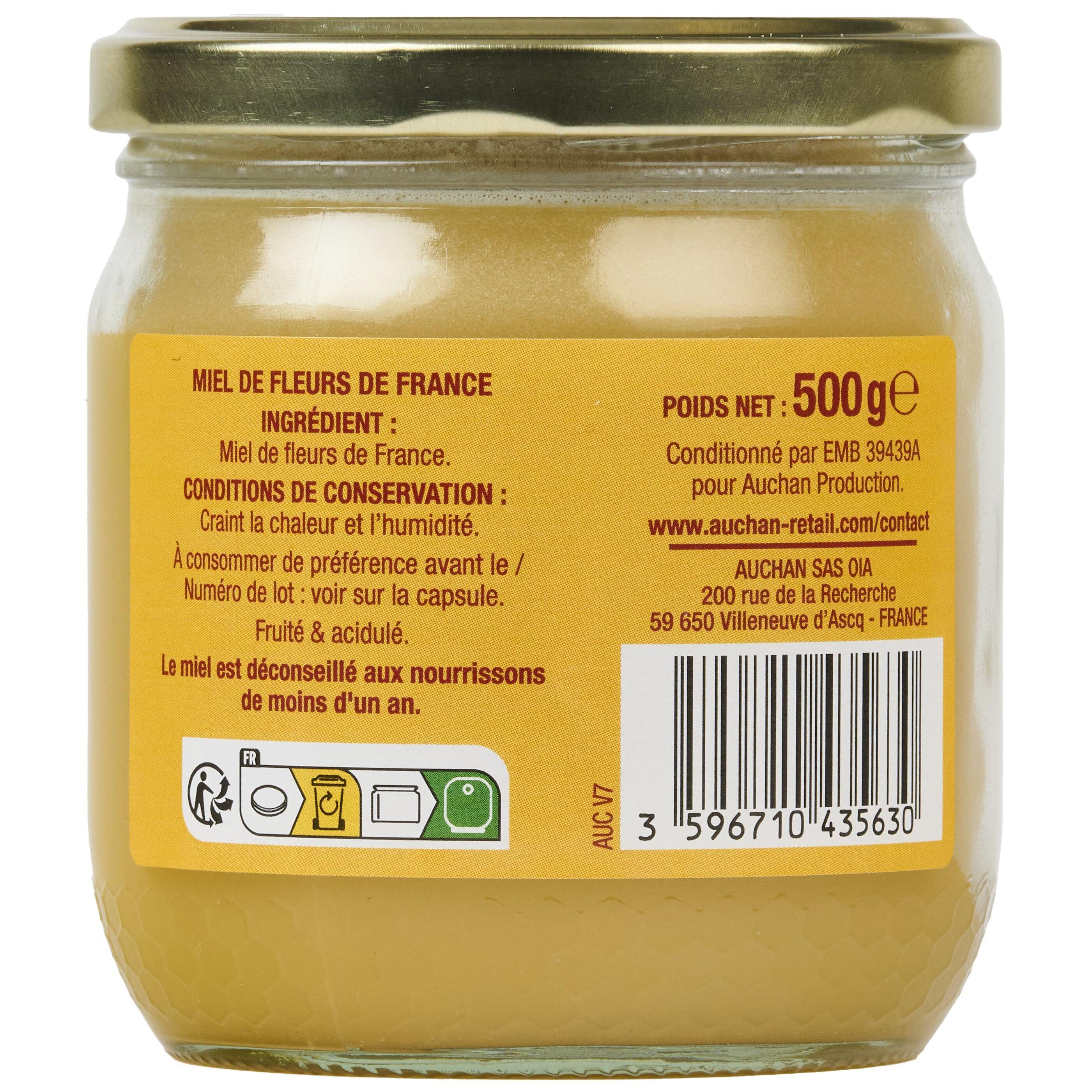 Voir la diapositive 3 : AUCHAN CULTIVONS LE BON Miel crémeux de fleurs de France fruité et acidulé 500g