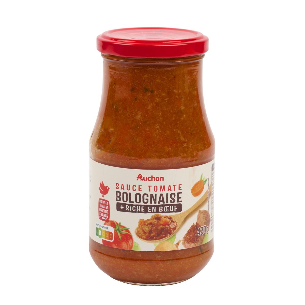 AUCHAN Sauce bolognaise riche en boeuf origine France 420g