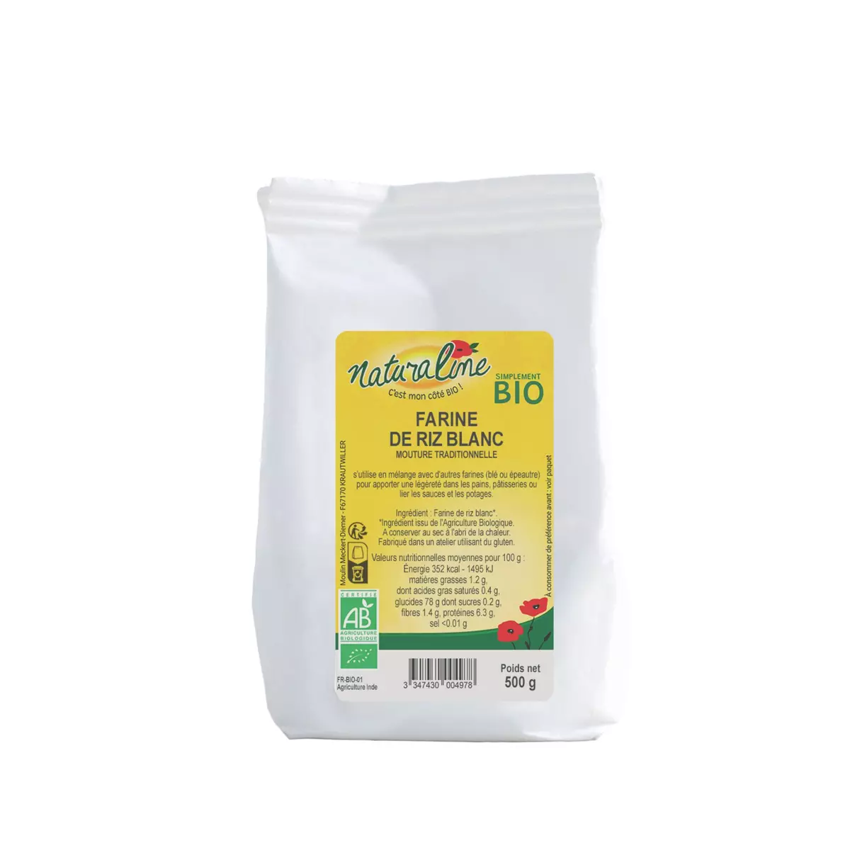 NATURALINE Farine de riz blanc bio 500g