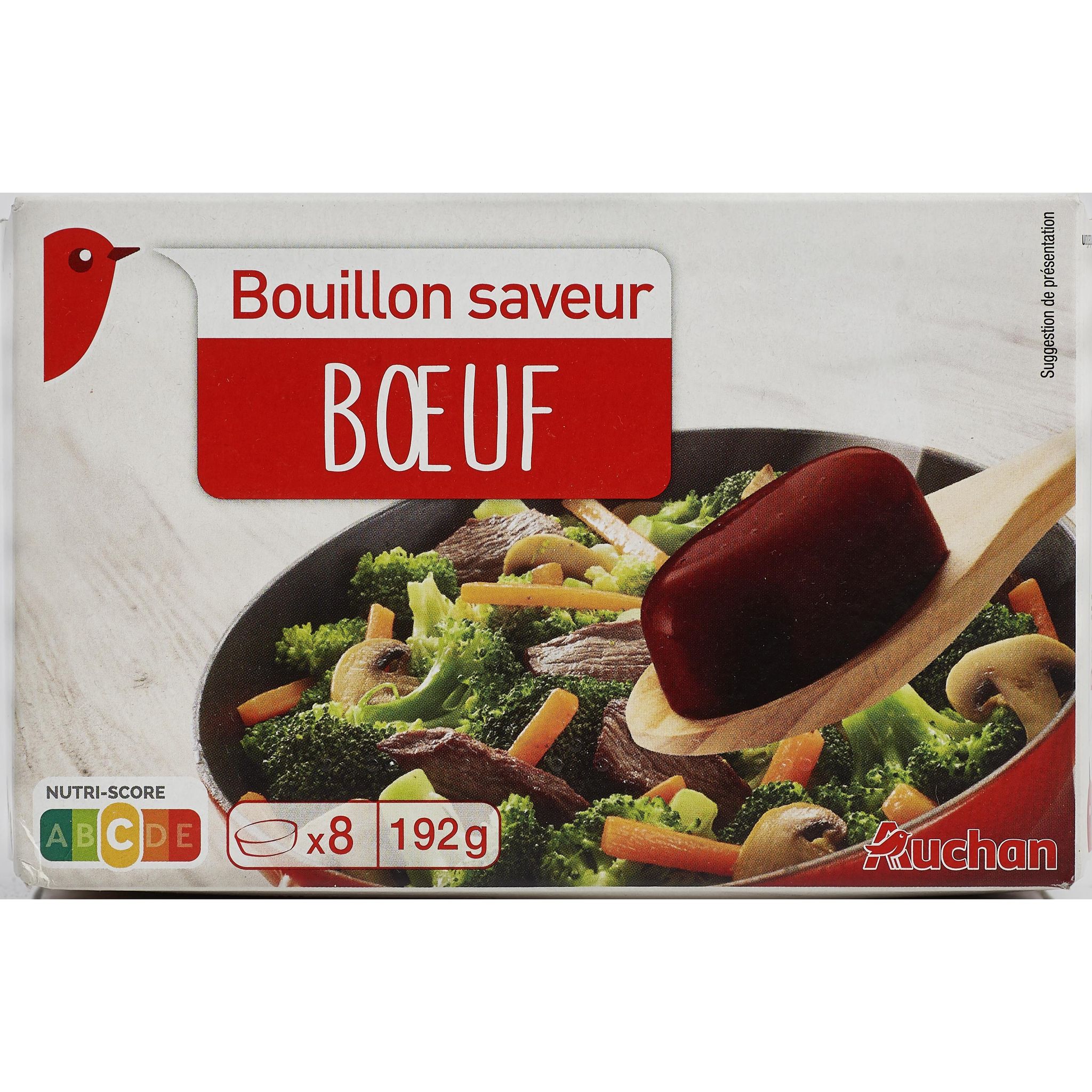 Voir la diapositive 2 : AUCHAN Bouillon de boeuf 8 tablettes 192g
