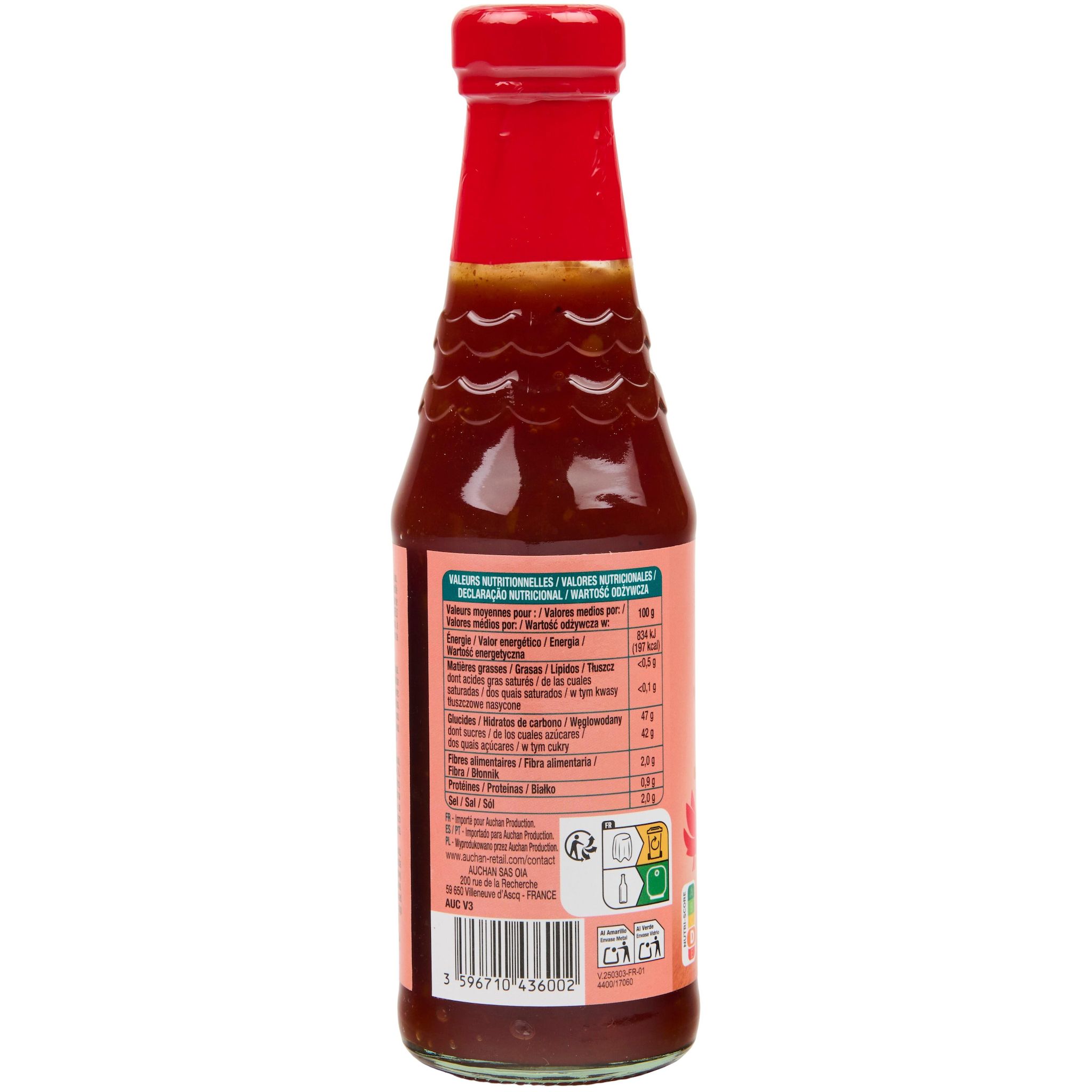 Voir la diapositive 2 : AUCHAN Recettes d'Asie sauce aigre douce 330g