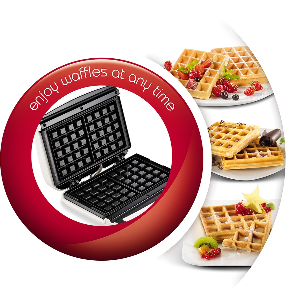 Voir la diapositive 2 : MOULINEX Gaufrier Waffle Time WJ170112 - Blanc