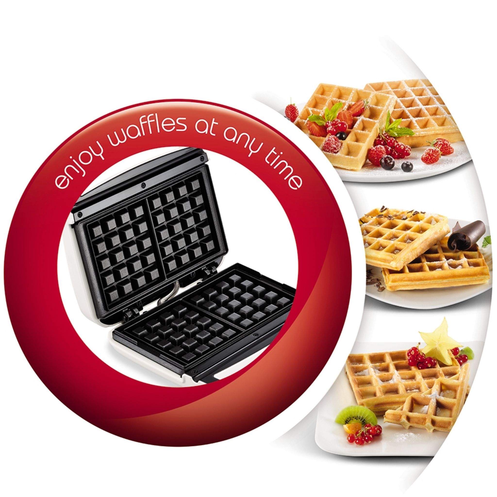 Voir la diapositive 2 : MOULINEX Gaufrier Waffle Time WJ170112 - Blanc