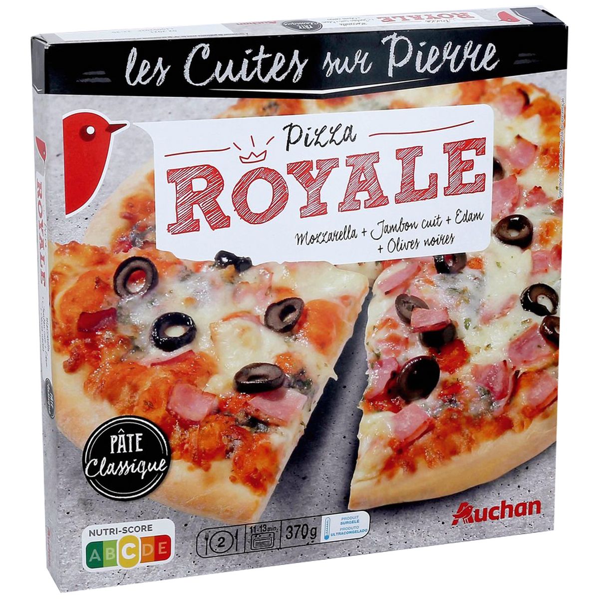 AUCHAN Pizza royale cuite sur pierre  370g