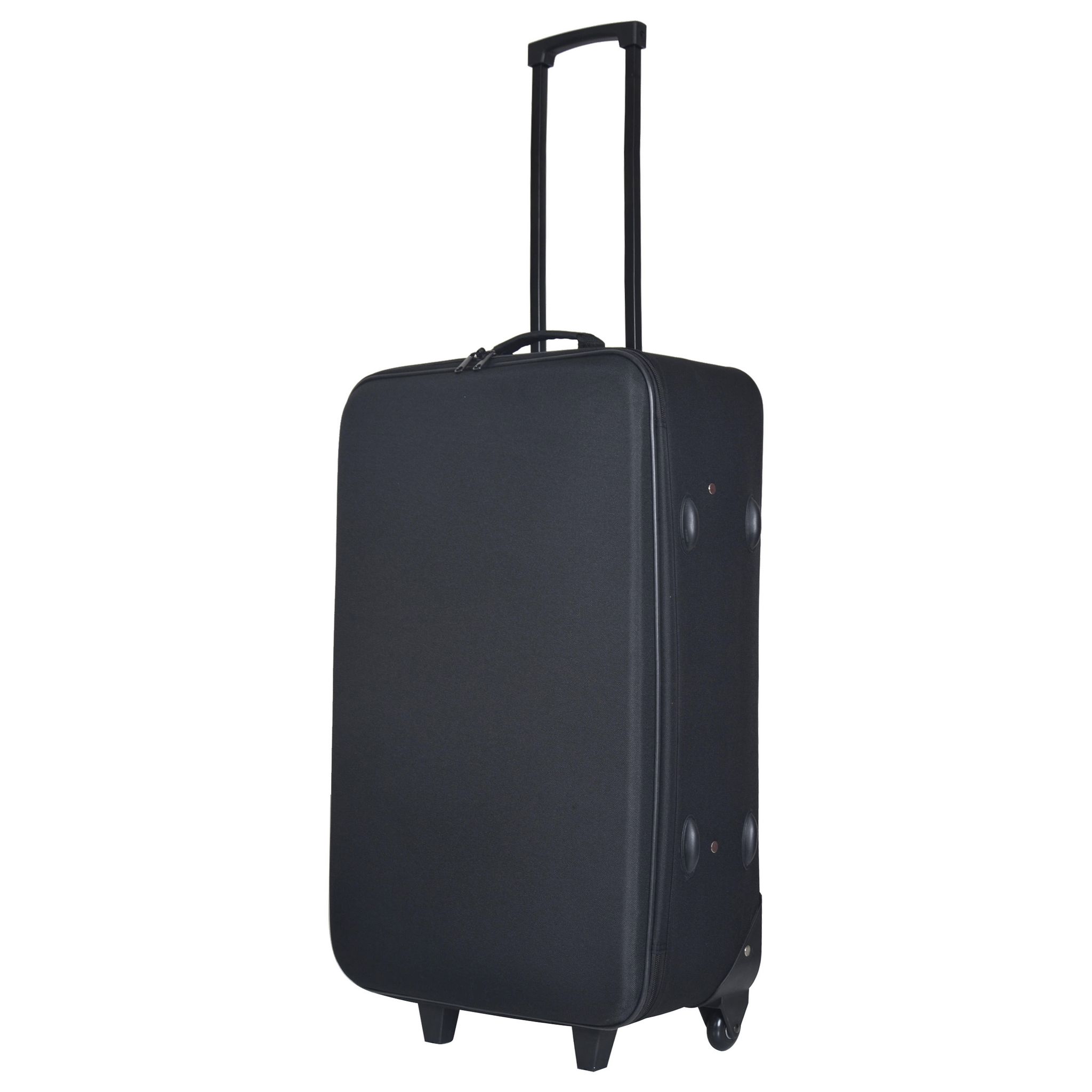 Voir la diapositive 2 : AUCHAN ESSENTIEL Valise souple noire 69x40x22cm