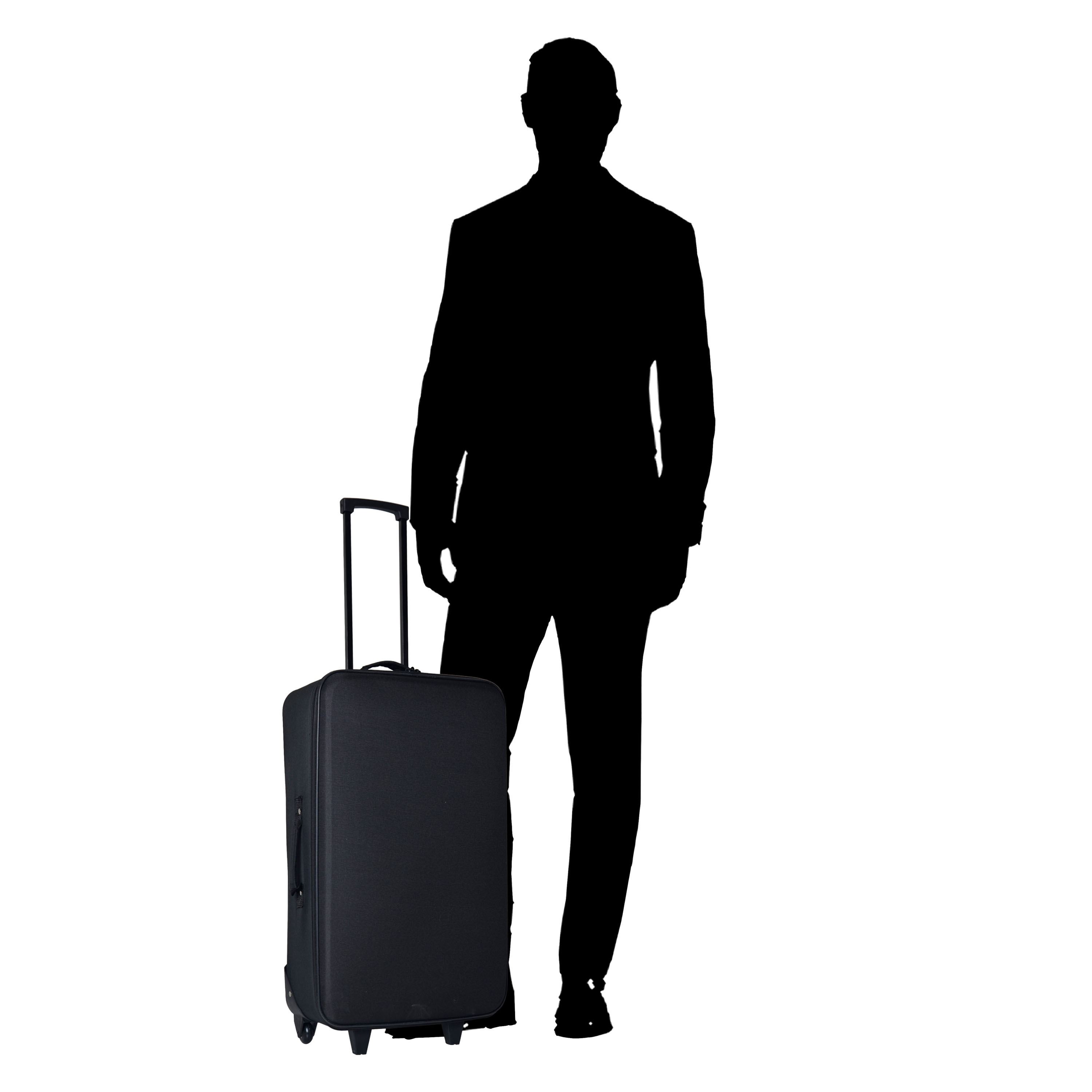 Voir la diapositive 11 : AUCHAN ESSENTIEL Valise souple noire 69x40x22cm