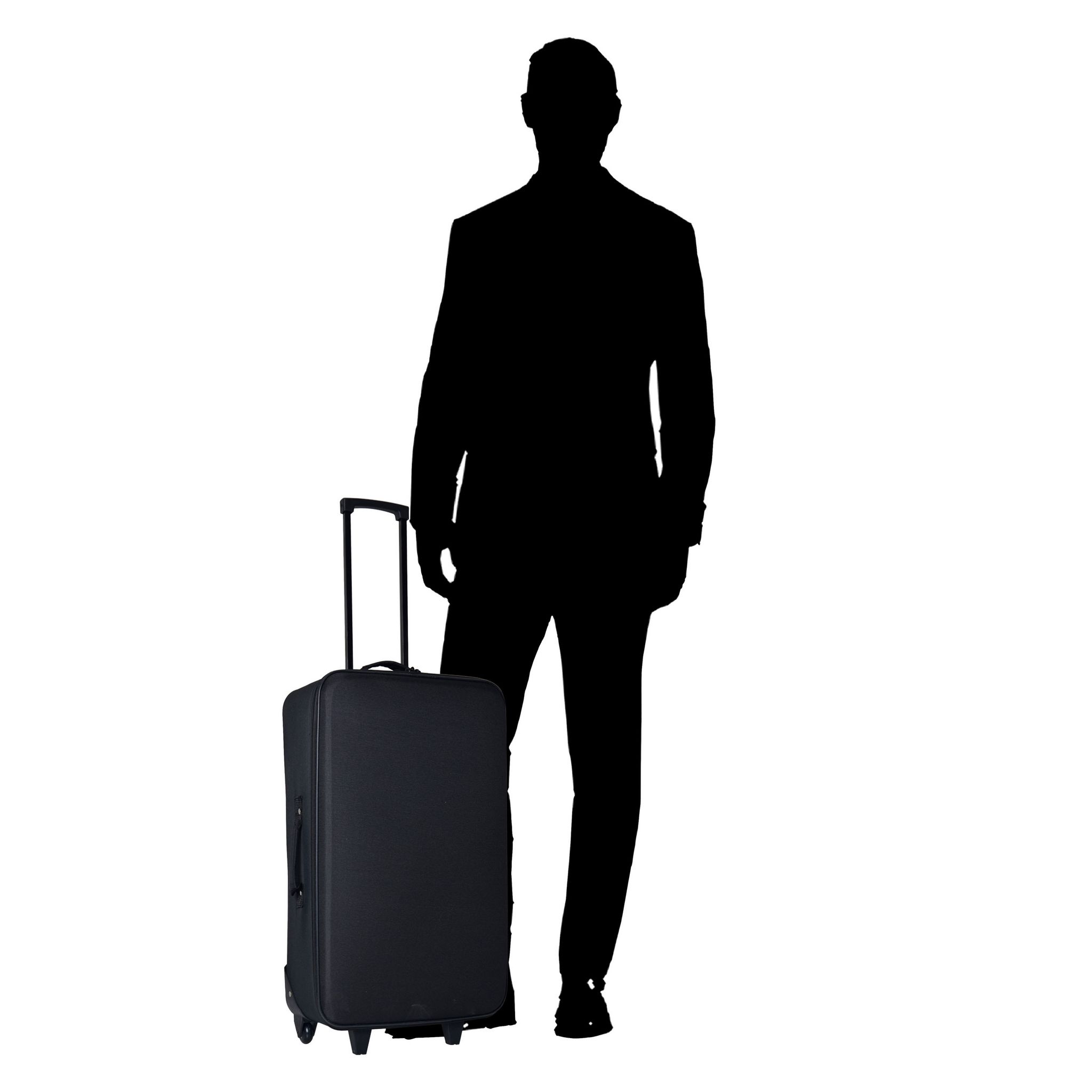 Voir la diapositive 11 : AUCHAN ESSENTIEL Valise souple noire 69x40x22cm