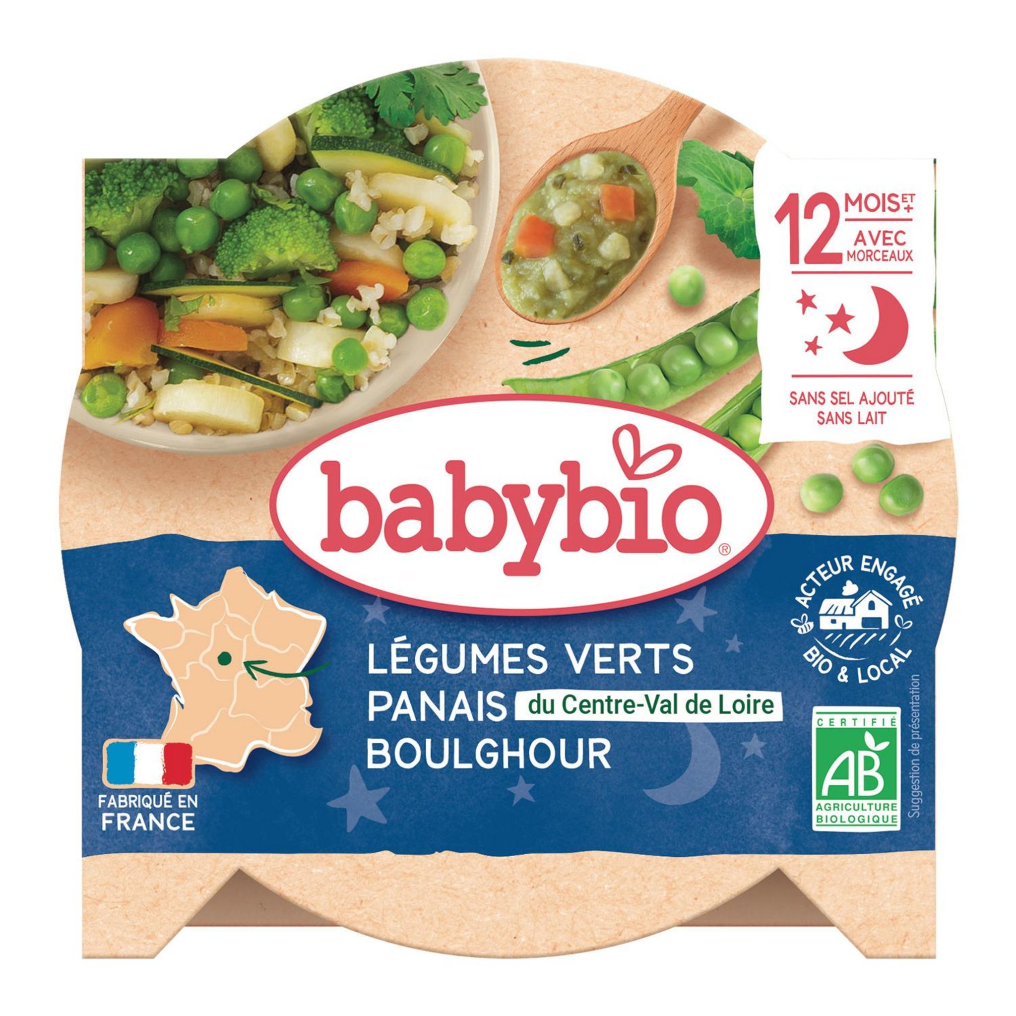 Petit Pot Babybio - Poêlée Légumes Verts, Panais Et Boulghour Bio 230g