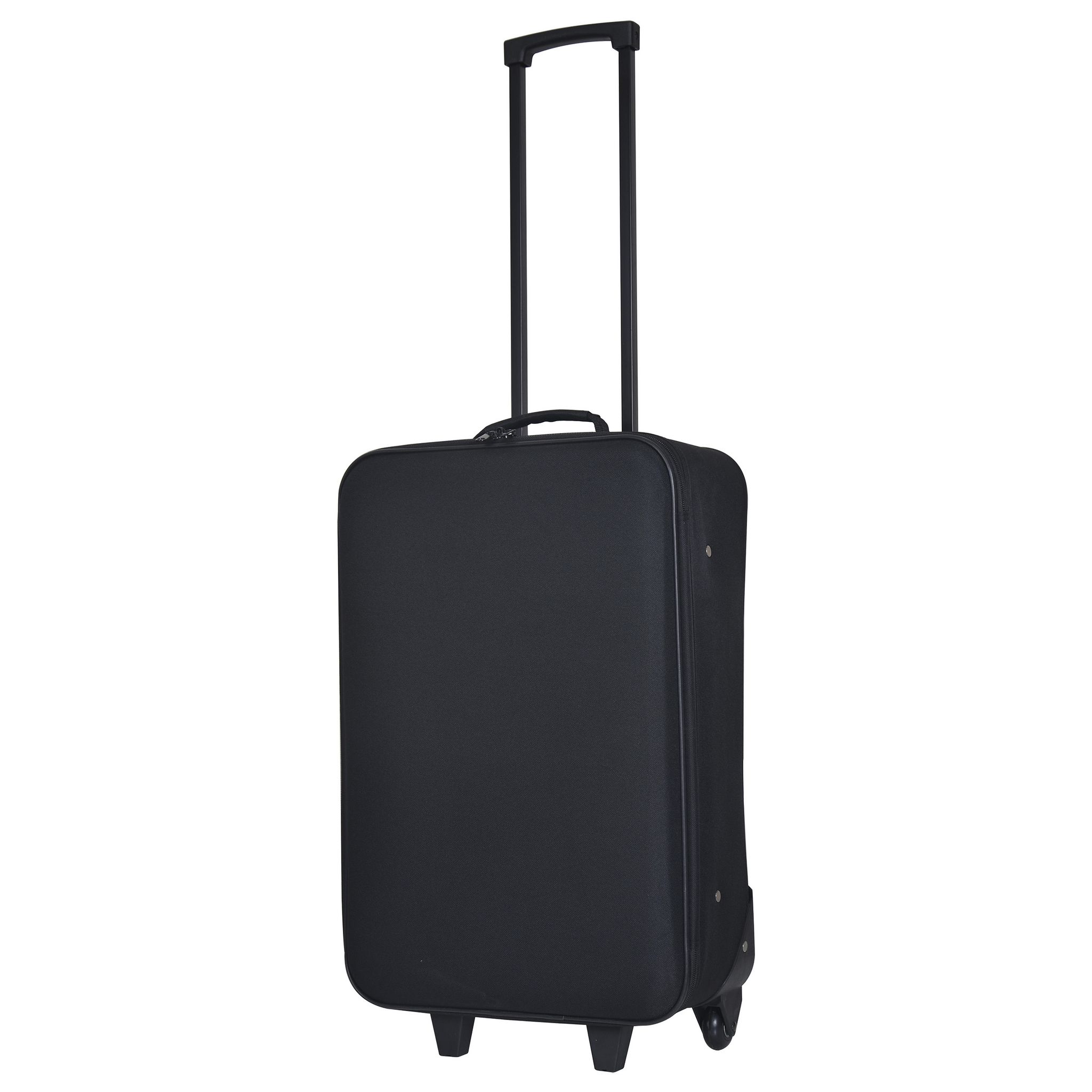 Voir la diapositive 2 : AUCHAN ESSENTIEL Valise souple noire 59x36x19cm