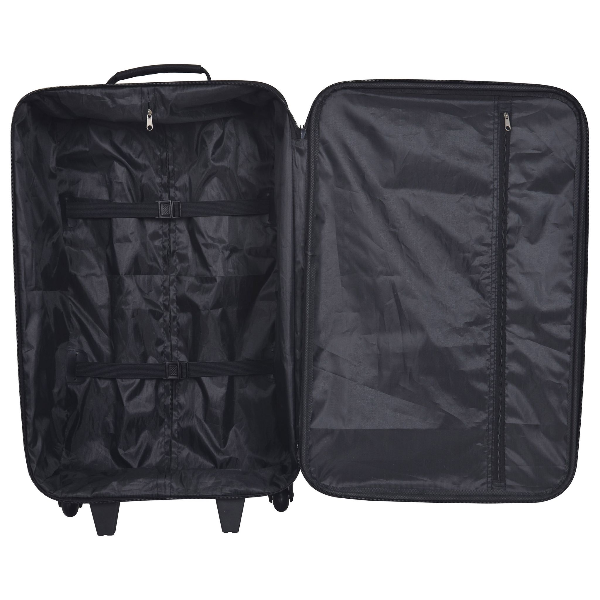 Voir la diapositive 8 : AUCHAN ESSENTIEL Valise souple noire 59x36x19cm