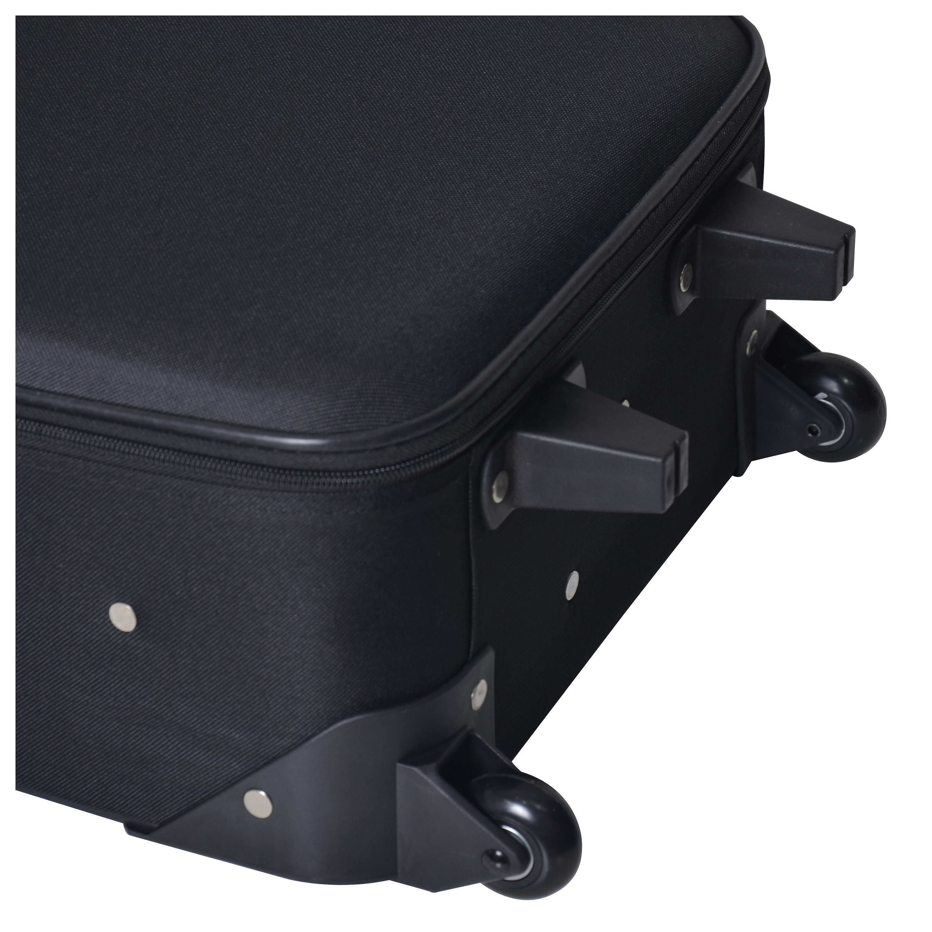 Voir la diapositive 10 : AUCHAN ESSENTIEL Valise souple noire 59x36x19cm