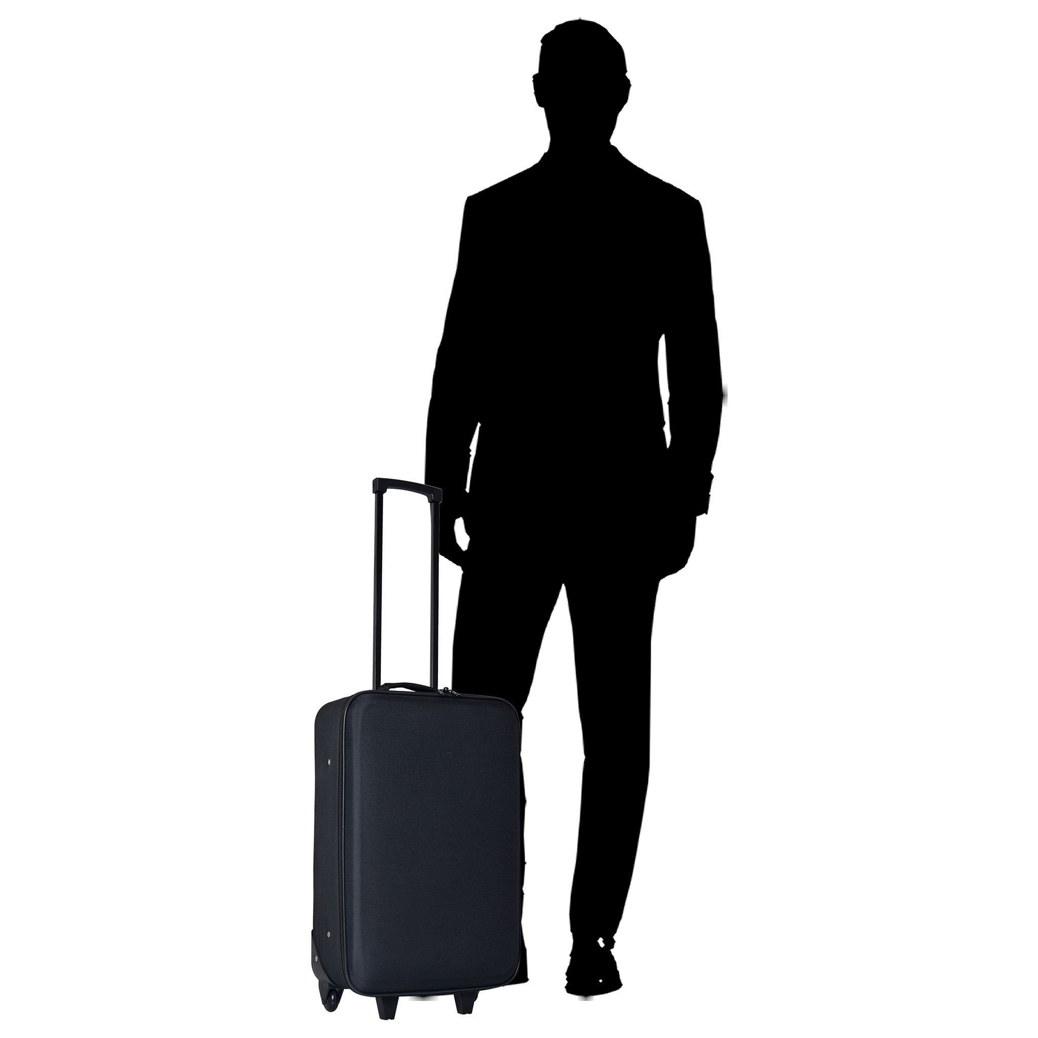 Voir la diapositive 11 : AUCHAN ESSENTIEL Valise souple noire 59x36x19cm