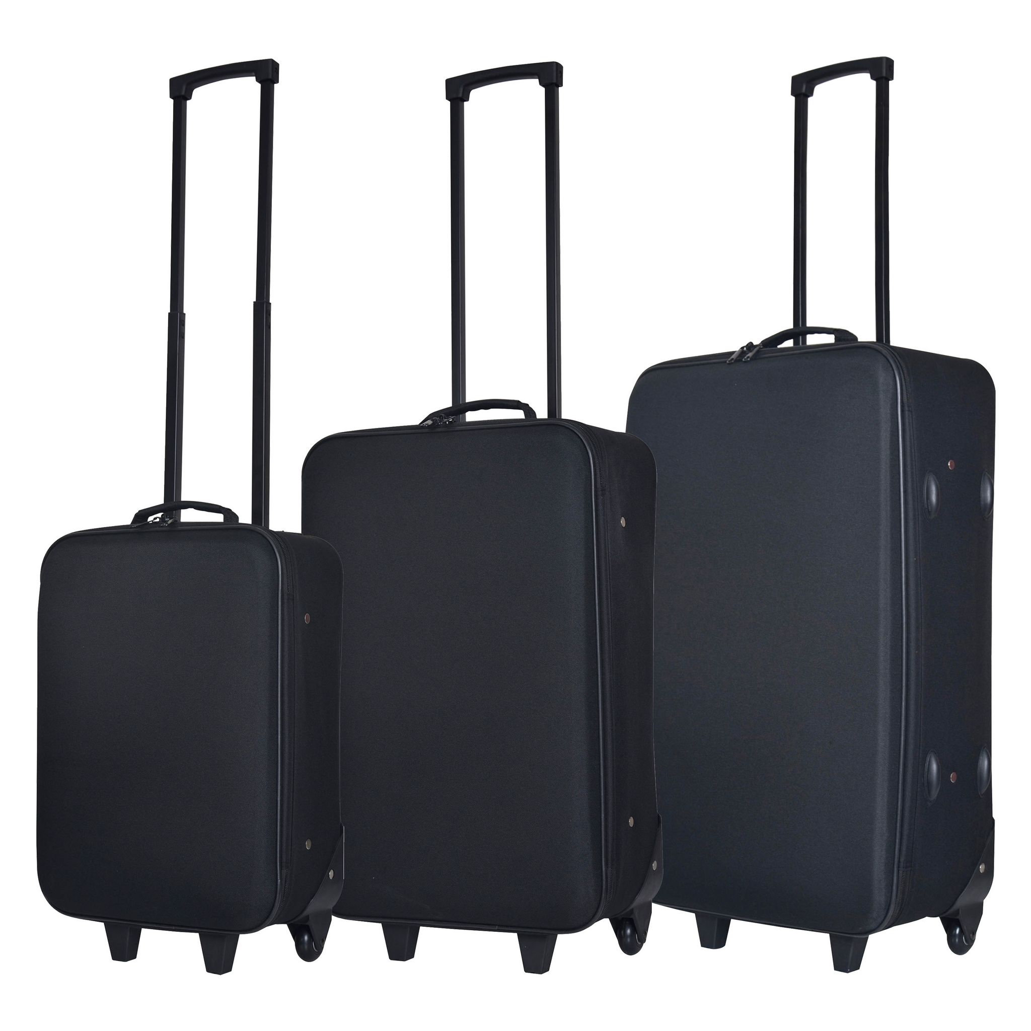 Voir la diapositive 12 : AUCHAN ESSENTIEL Valise cabine souple noire 49x32x17cm