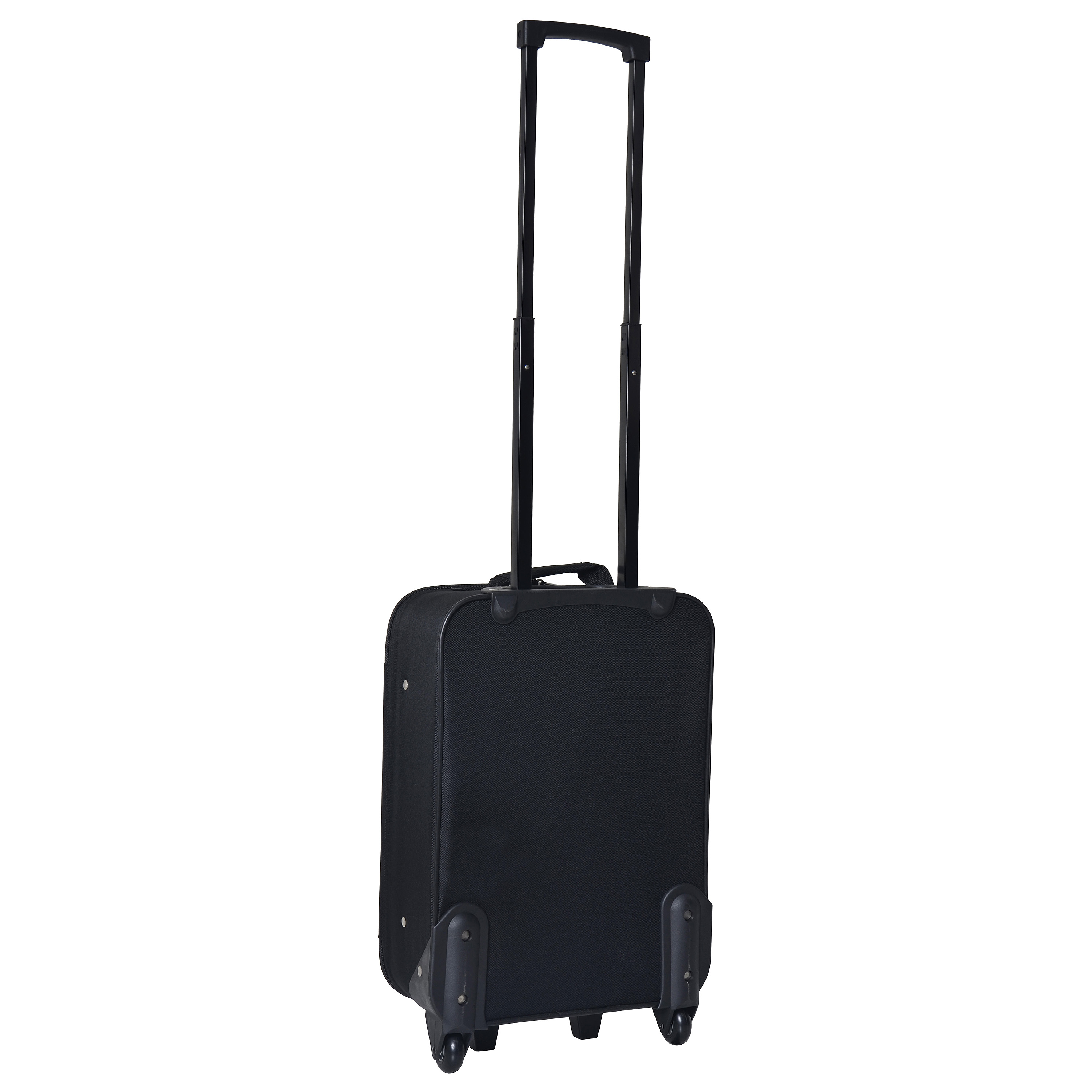 Voir la diapositive 3 : AUCHAN ESSENTIEL Valise cabine souple noire 49x32x17cm