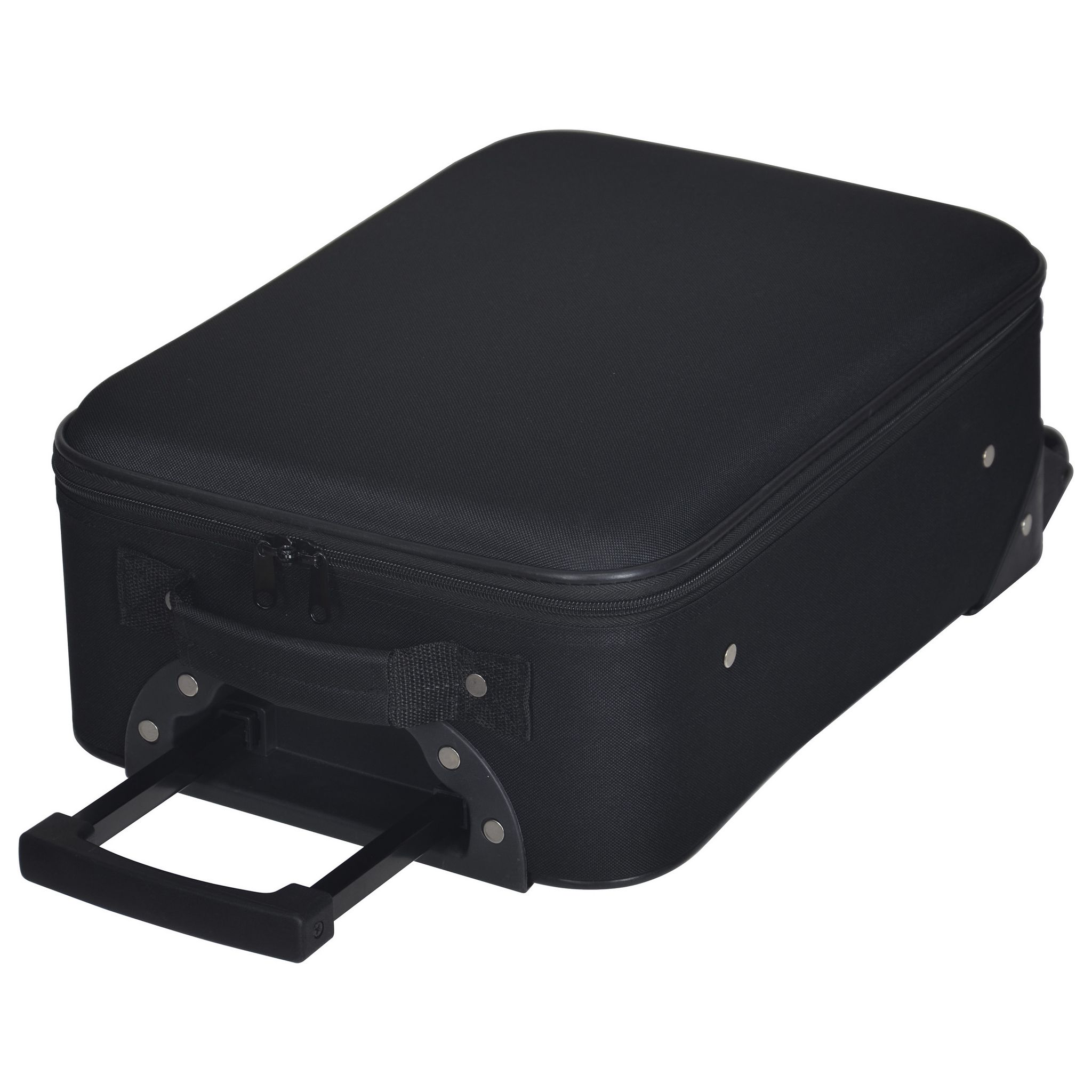 Voir la diapositive 6 : AUCHAN ESSENTIEL Valise cabine souple noire 49x32x17cm