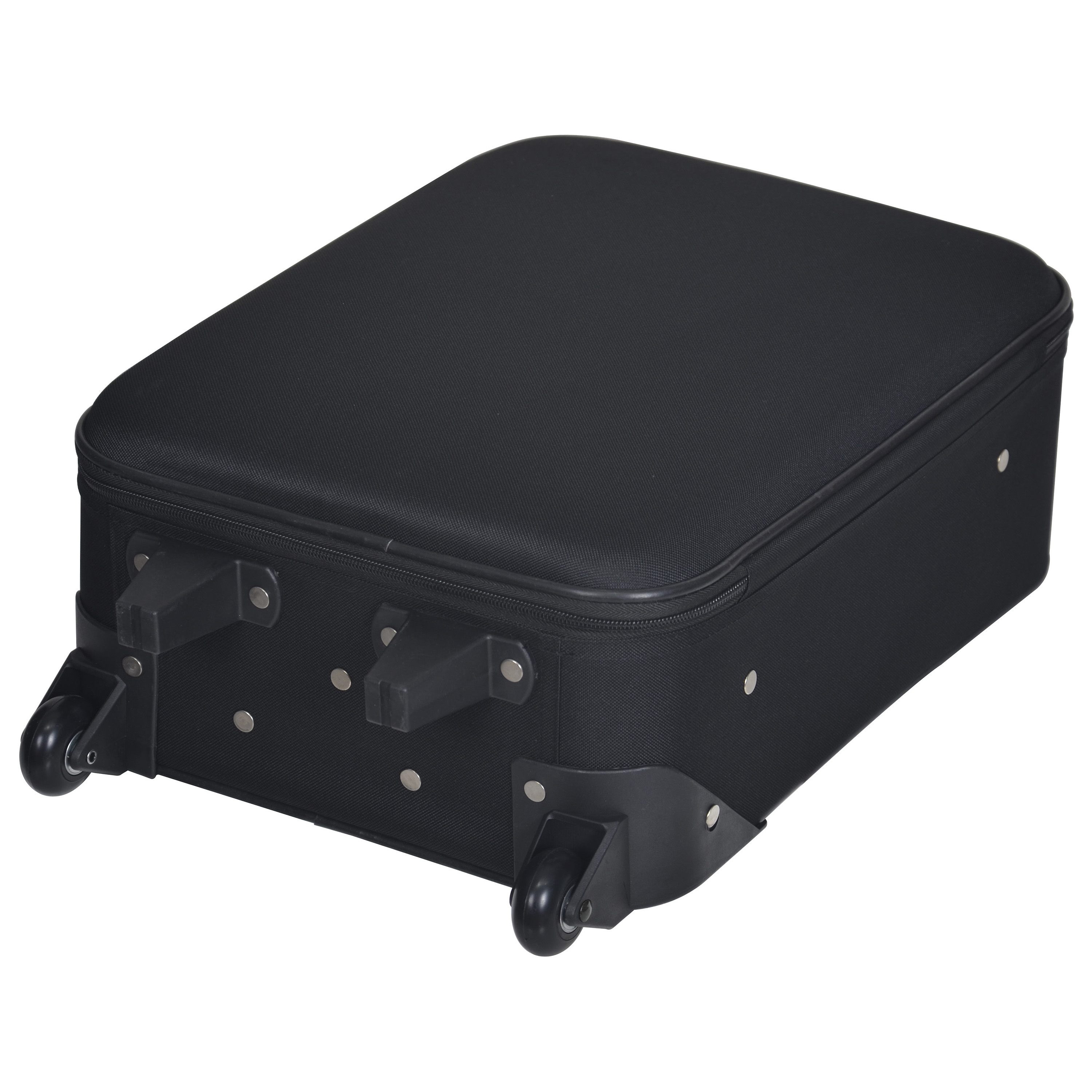 Voir la diapositive 7 : AUCHAN ESSENTIEL Valise cabine souple noire 49x32x17cm