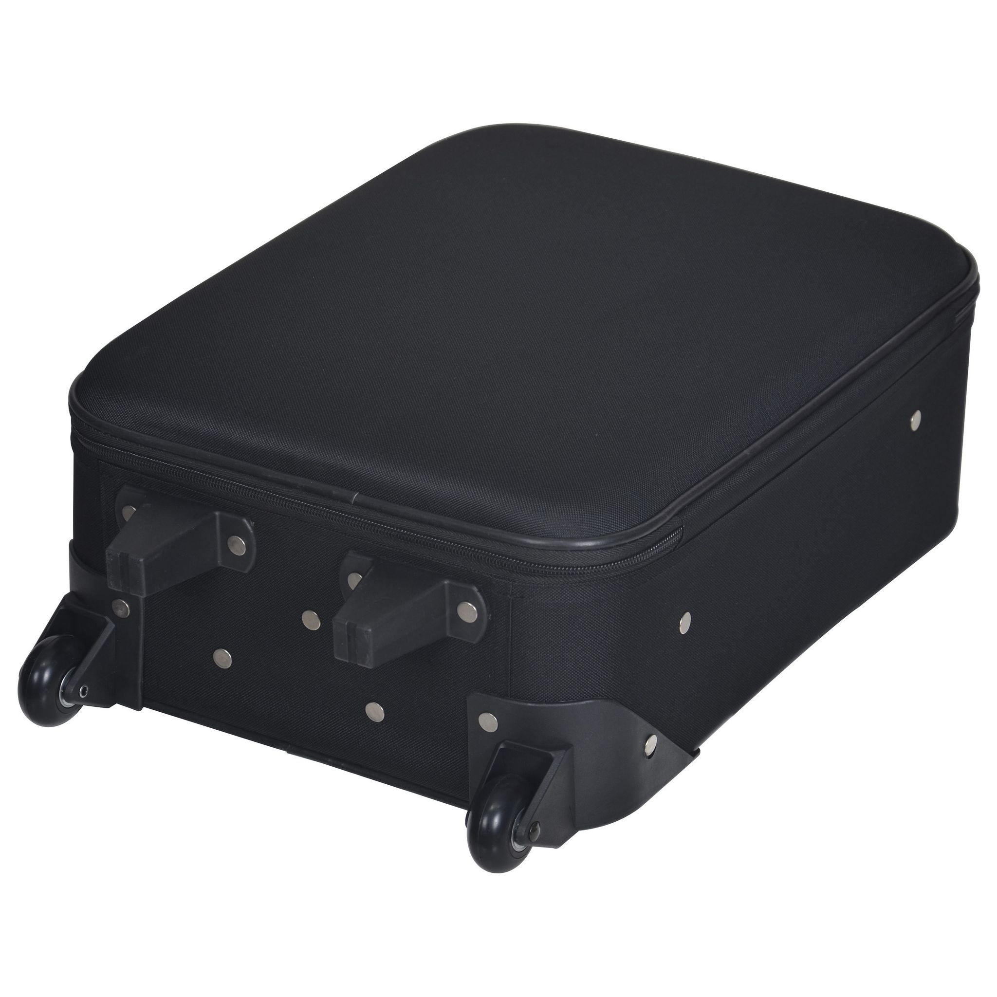 Voir la diapositive 7 : AUCHAN ESSENTIEL Valise cabine souple noire 49x32x17cm