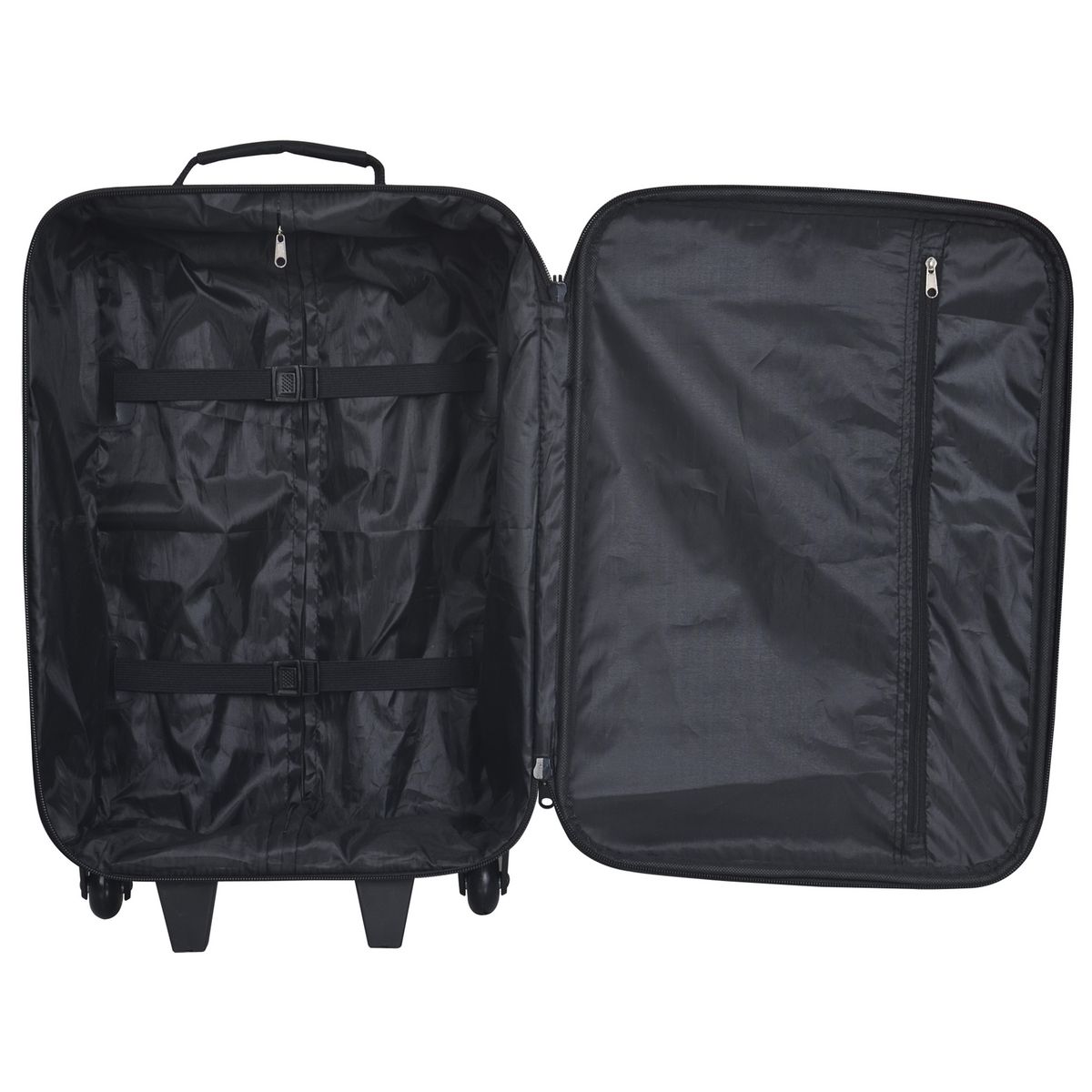 AUCHAN ESSENTIEL Valise cabine souple noire 49x32x17cm