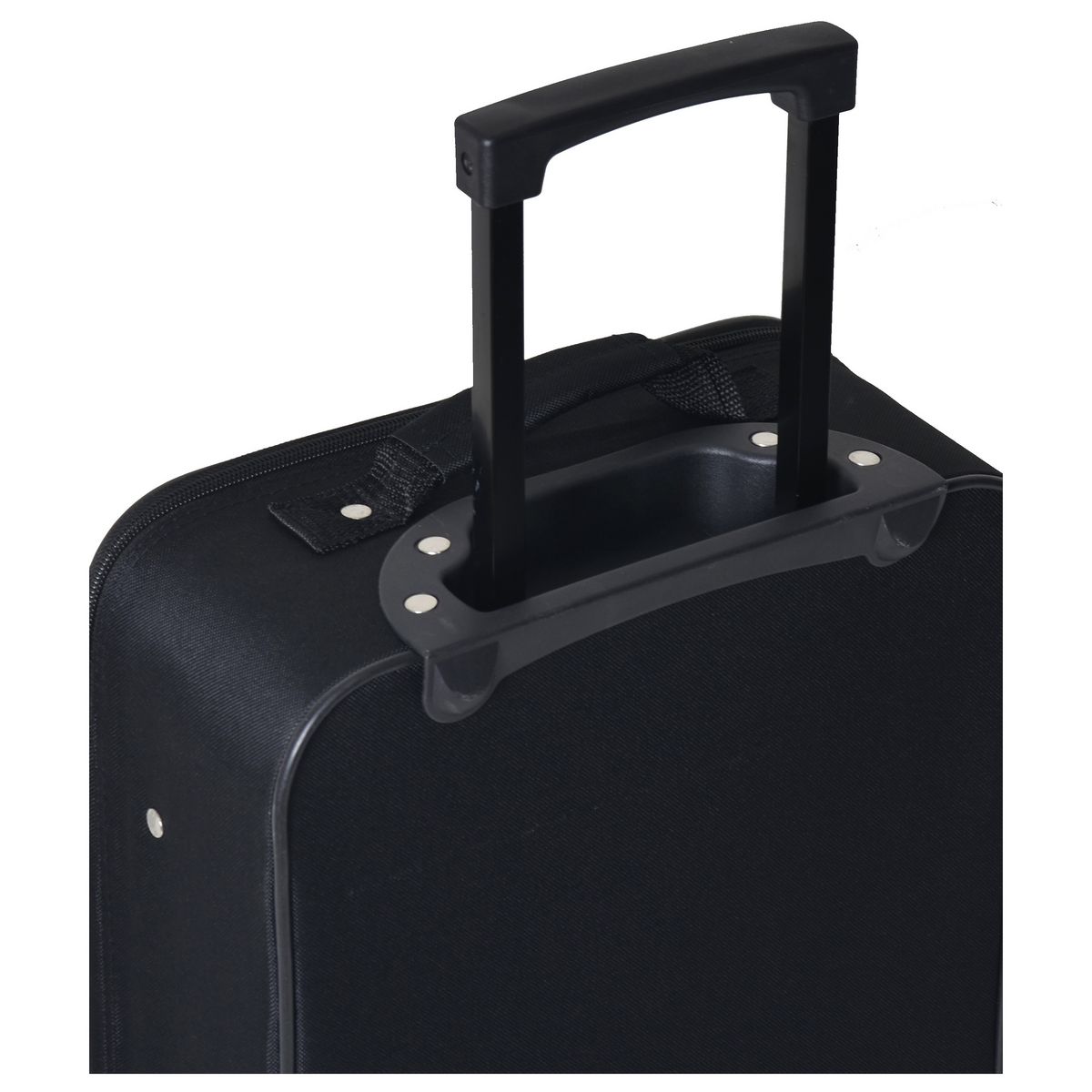 AUCHAN ESSENTIEL Valise cabine souple noire 49x32x17cm