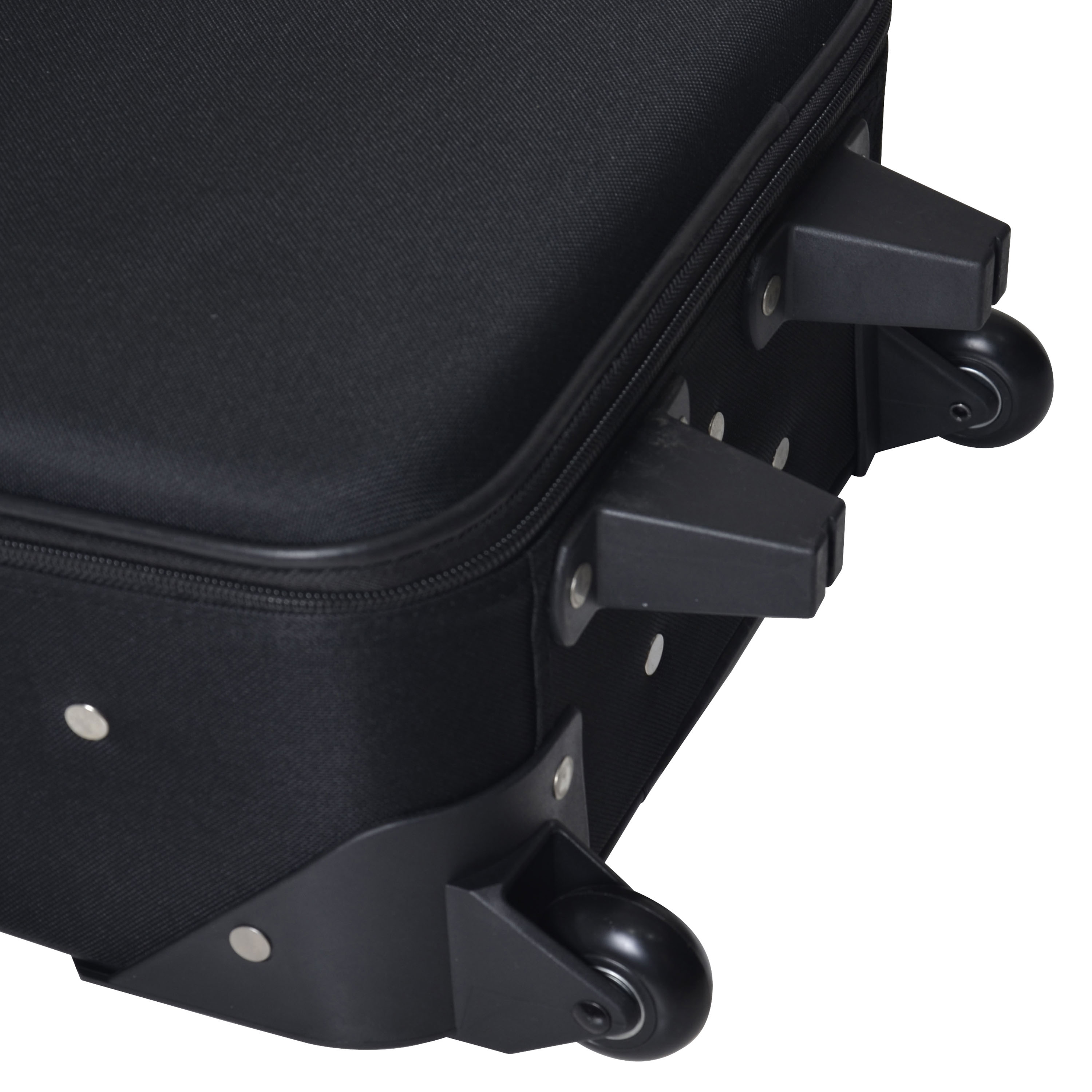 Voir la diapositive 10 : AUCHAN ESSENTIEL Valise cabine souple noire 49x32x17cm