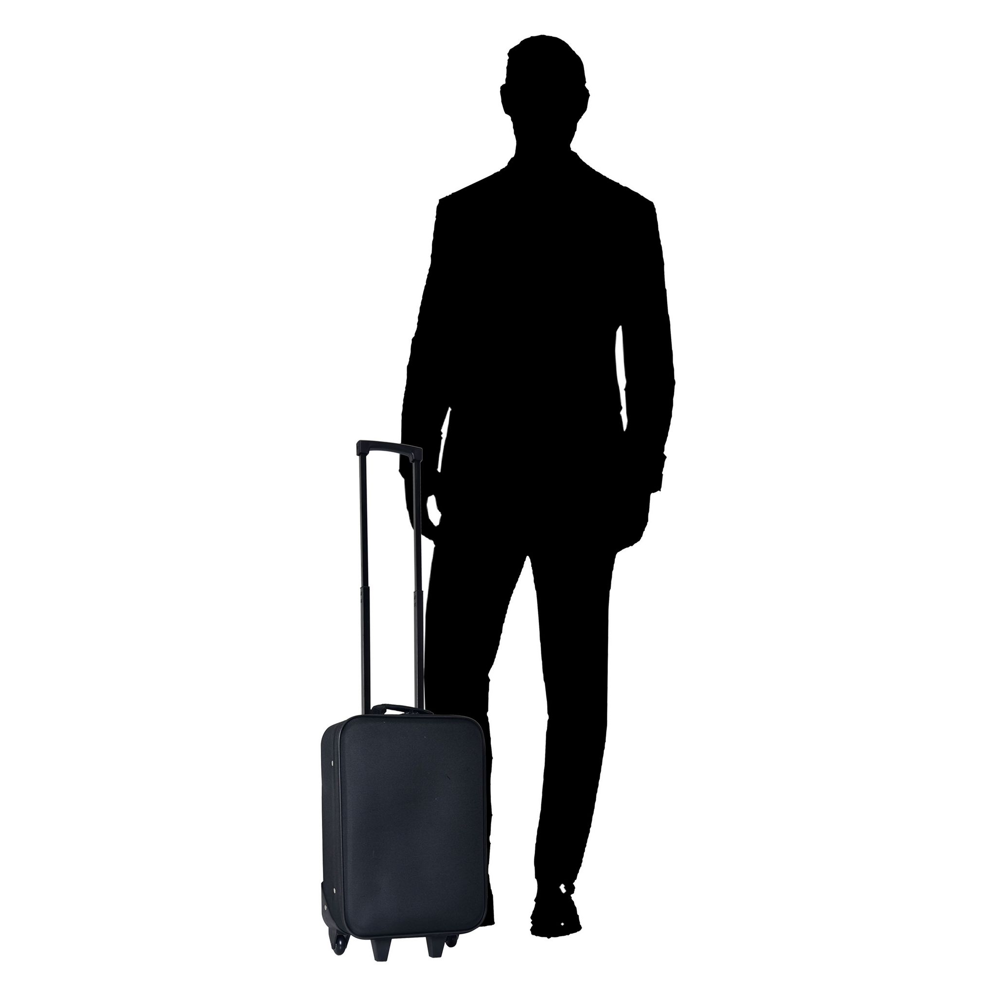 Voir la diapositive 11 : AUCHAN ESSENTIEL Valise cabine souple noire 49x32x17cm