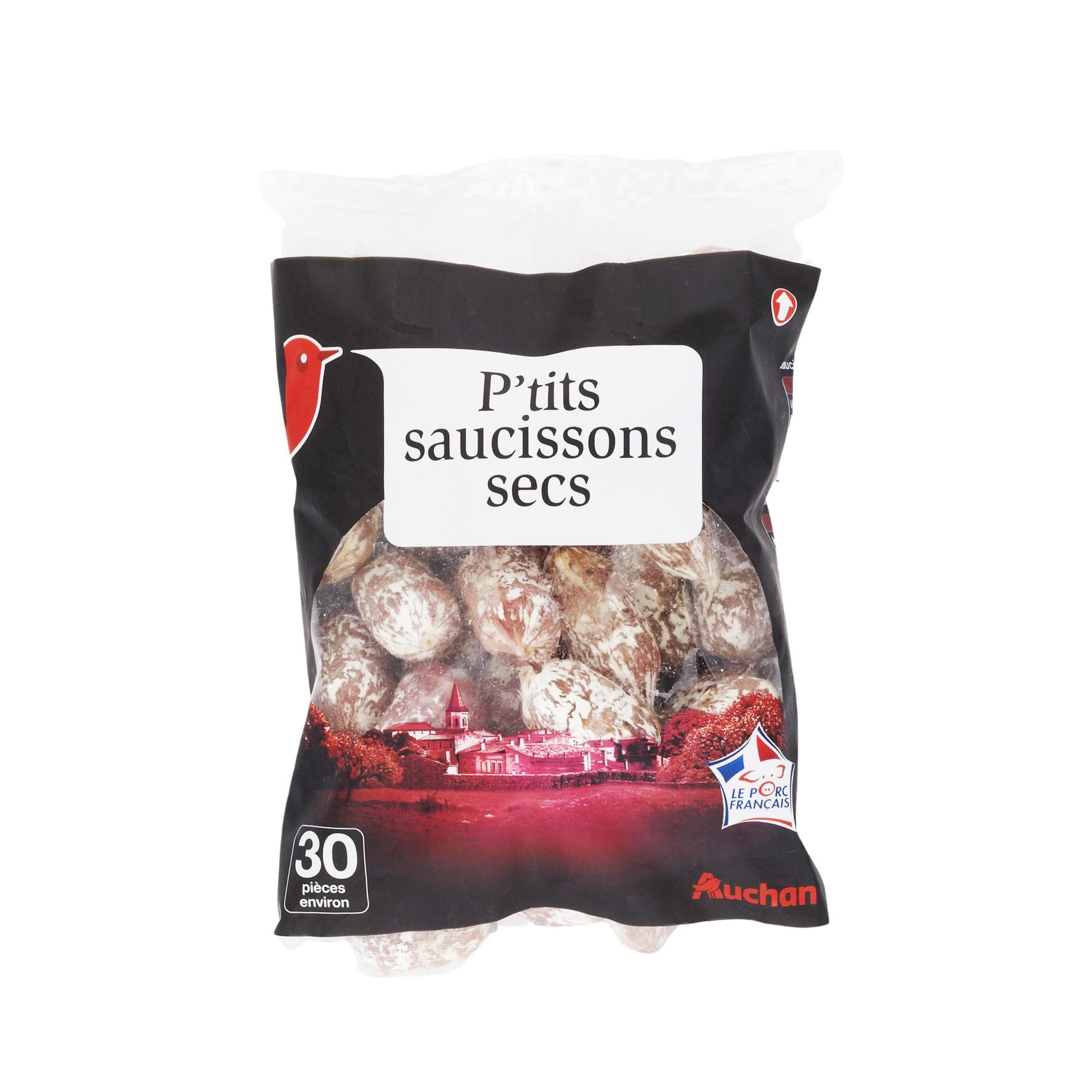 Voir la diapositive 3 : AUCHAN Mini saucissons secs 30 pièces 200g