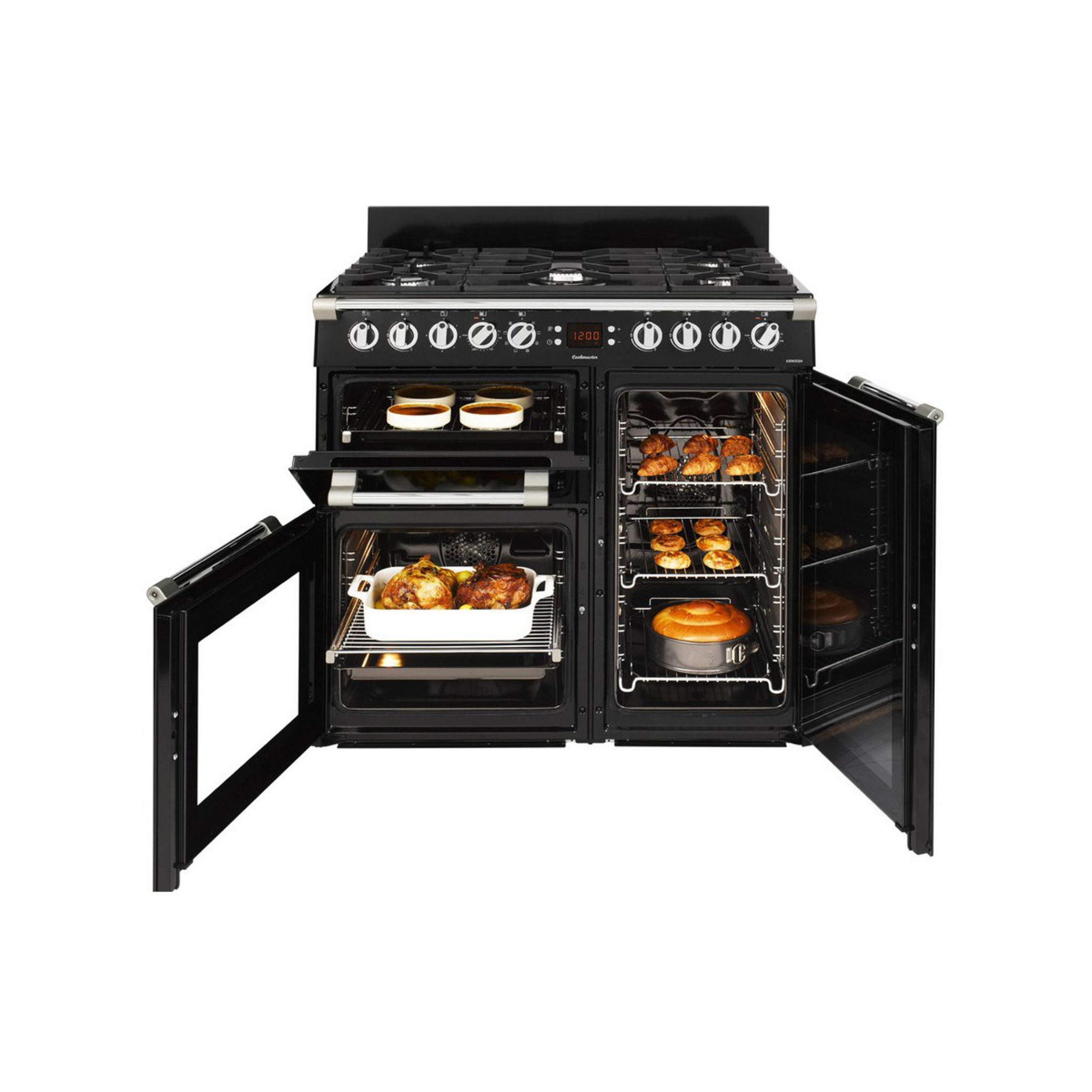 Voir la diapositive 4 : LEISURE Piano de cuisson à gaz CK90F324K, 90 cm, 5 Foyers gaz dont 1 wok, 1 four multifonction 3D + 1 four chaleur pulsée + 1 grill