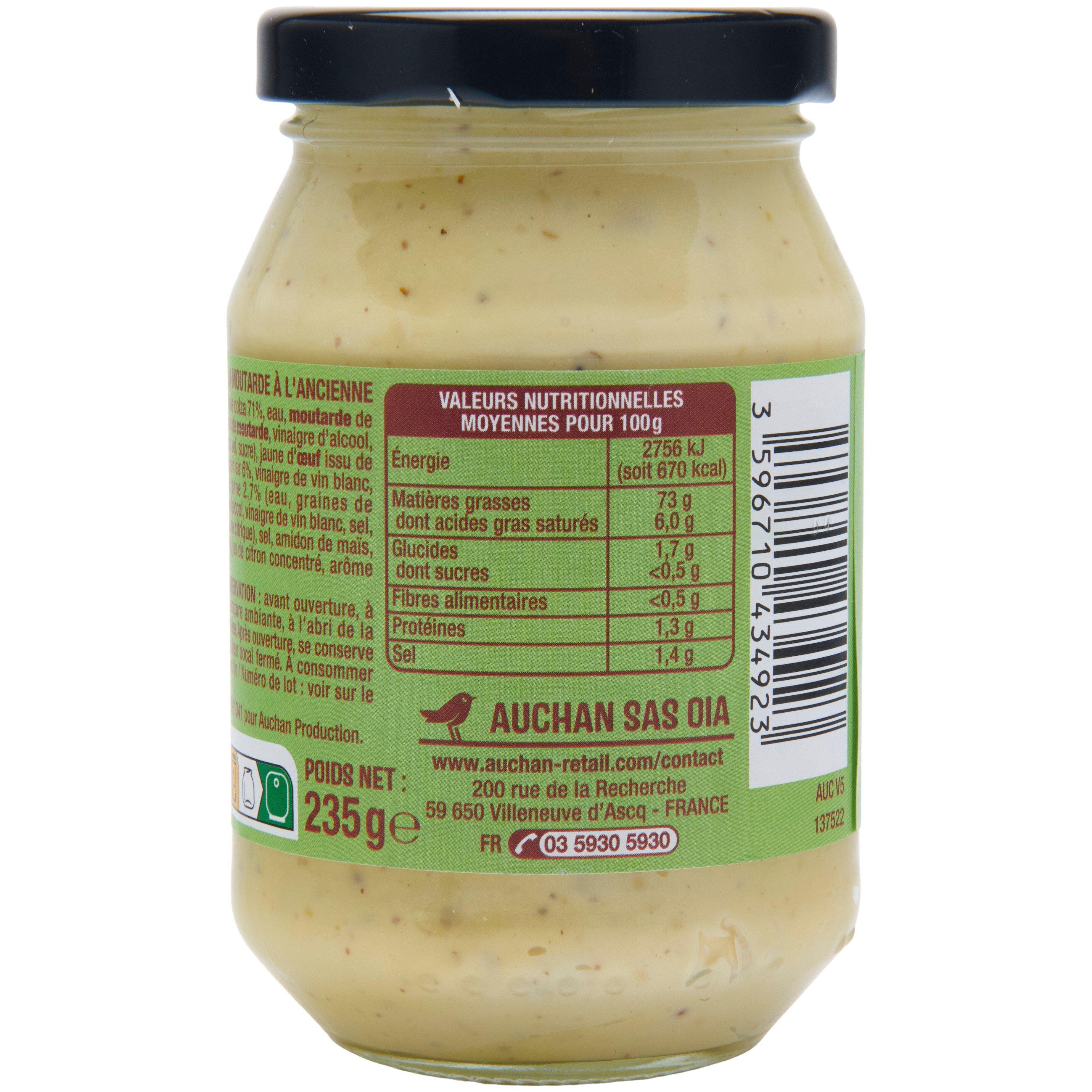 Voir la diapositive 4 : AUCHAN Mayonnaise à la moutarde à l'ancienne 235g