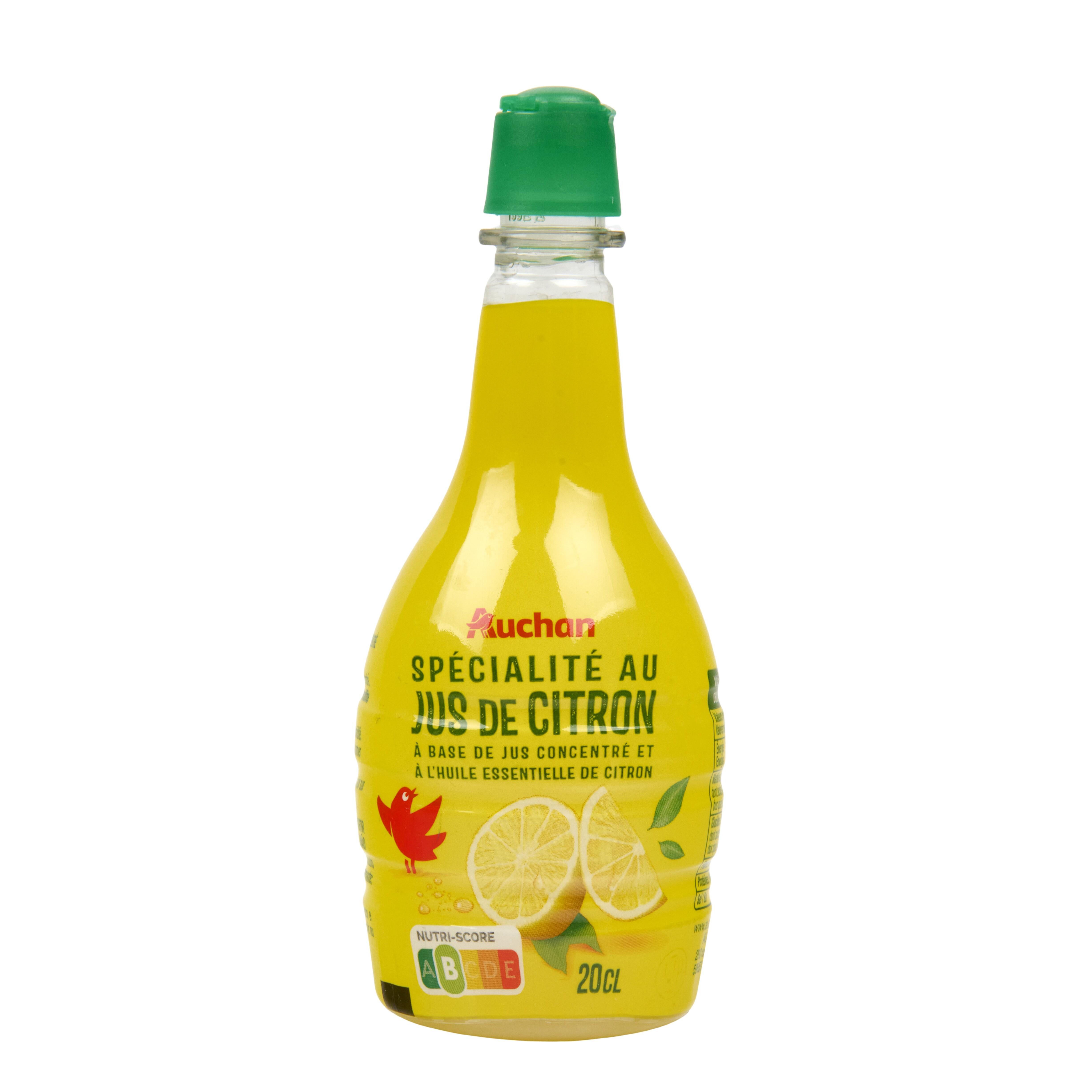 Voir la diapositive 4 : AUCHAN Spécialité au jus de citron à base de jus concentré et huile essentielle 20cl