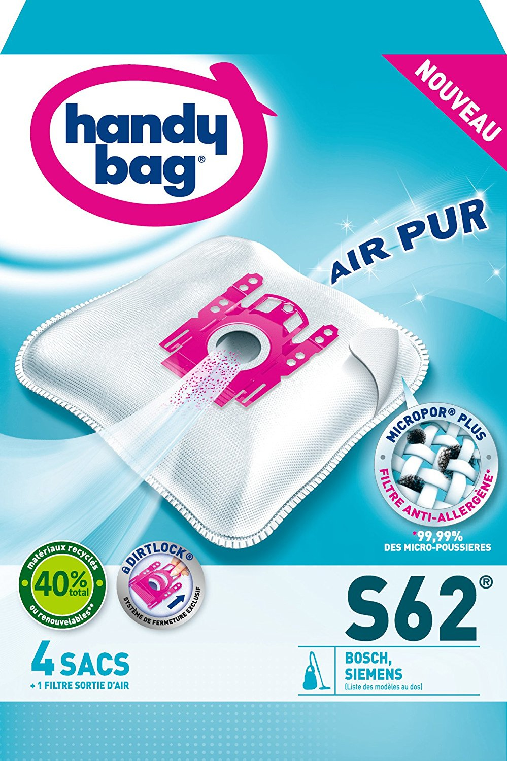 Voir la diapositive 2 : HANDY BAG Sac aspirateur S62
