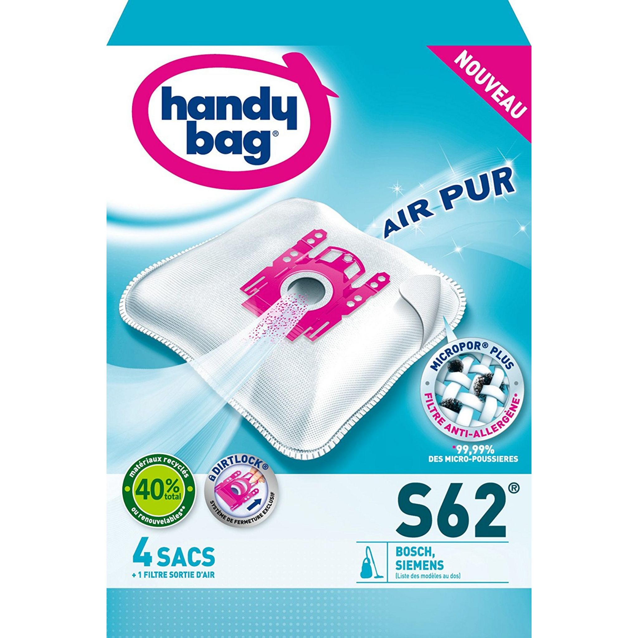 Voir la diapositive 2 : HANDY BAG Sac aspirateur S62