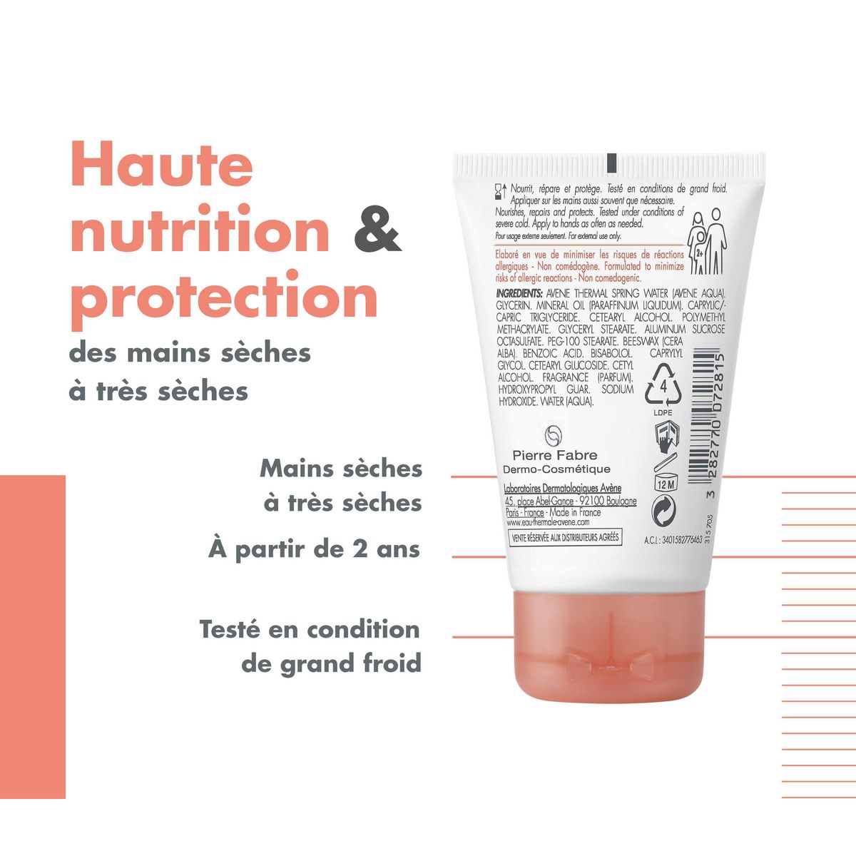 AVÈNE Crème mains concentrée pour mains desséchées ou abimées 50ml