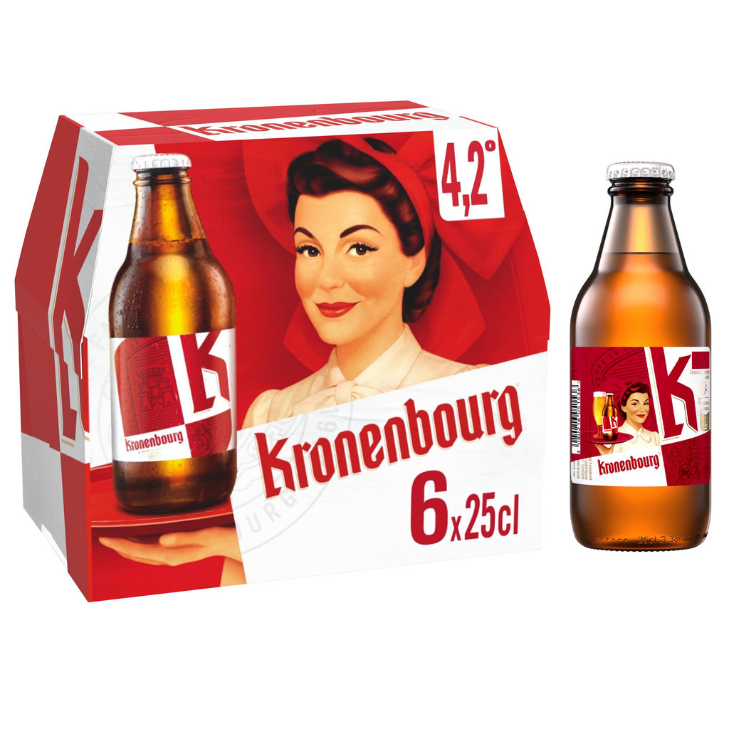 KRONENBOURG Bière blonde 4,2% pack bouteilles 6x25cl