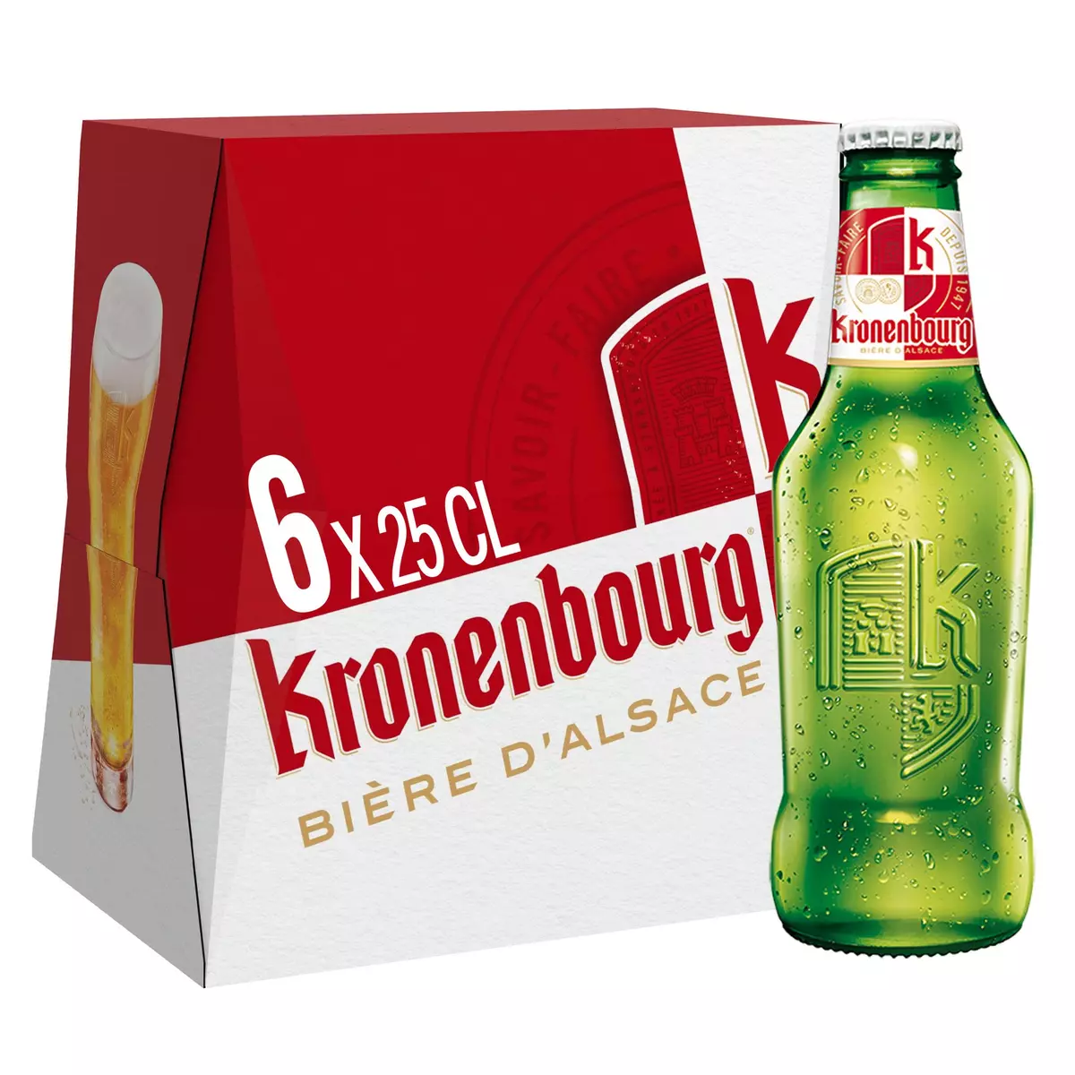 KRONENBOURG Bière blonde 4,2% bouteilles 6x25cl