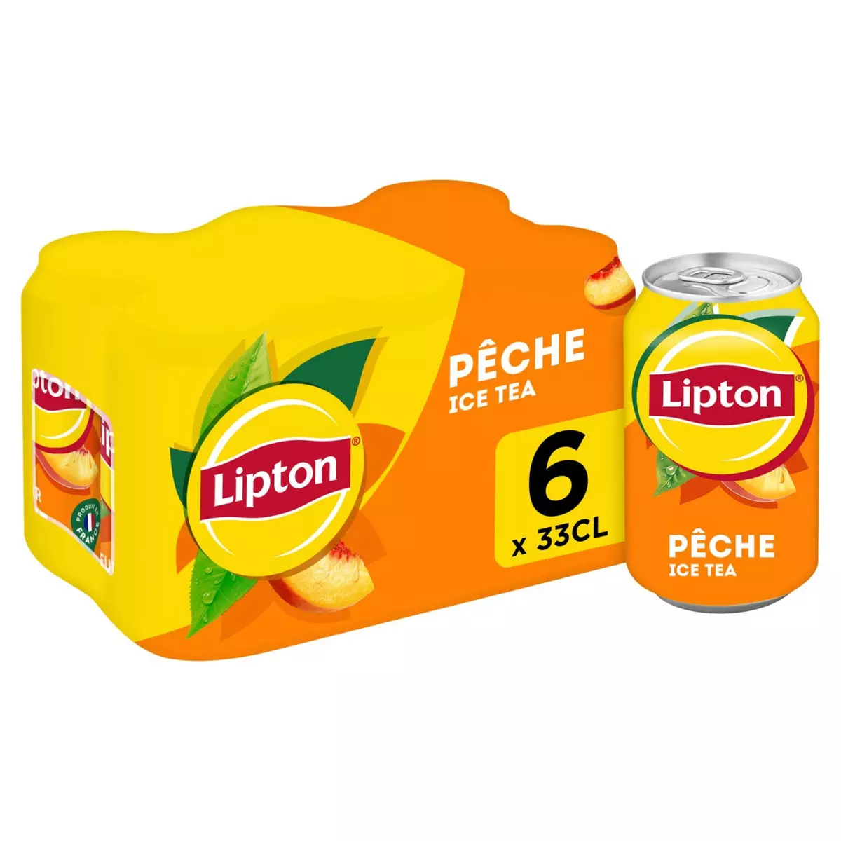 LIPTON Thé glacé saveur pêche boîtes 6x33cl