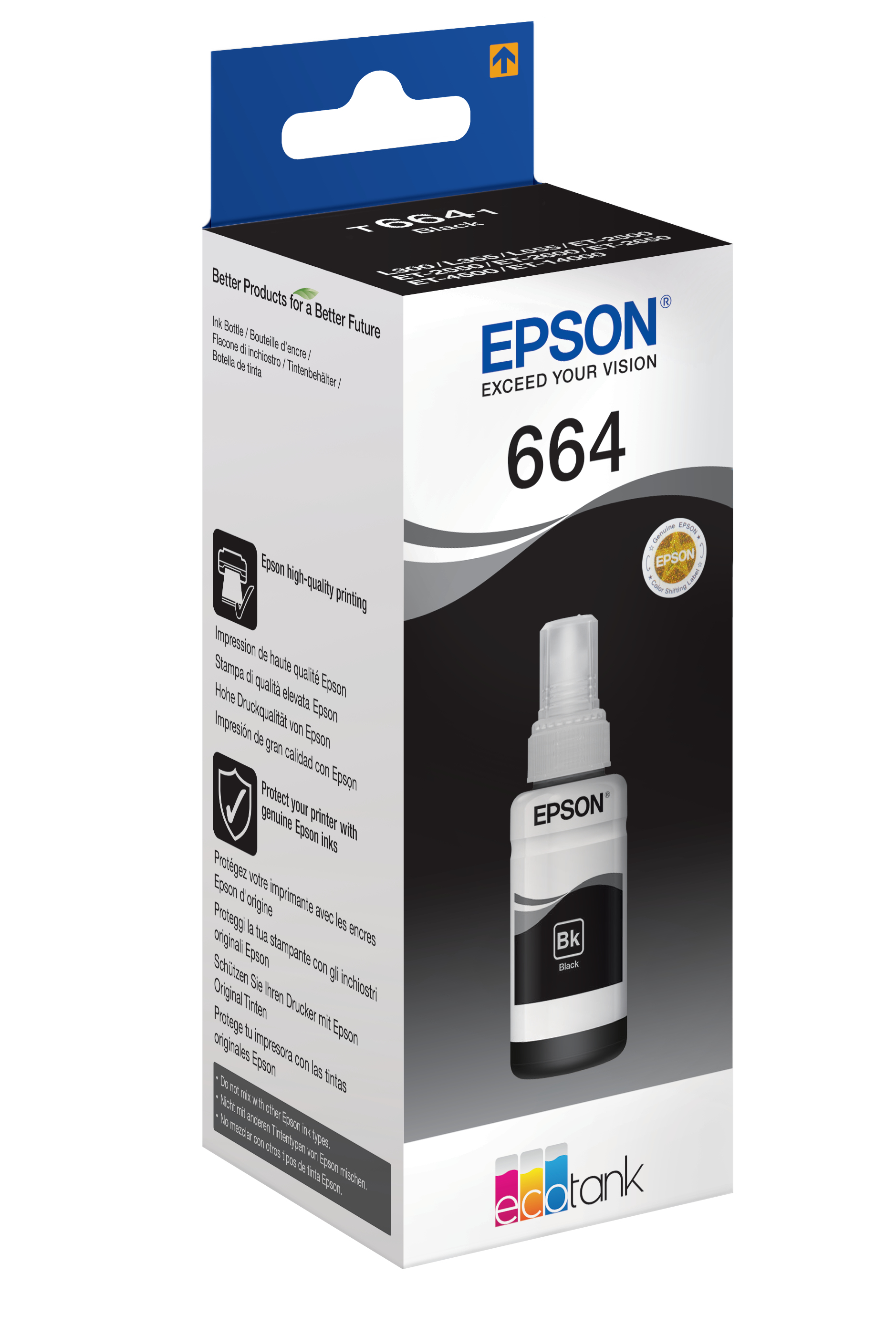 Voir la diapositive 2 : EPSON Bouteille d'encre Noire T6641