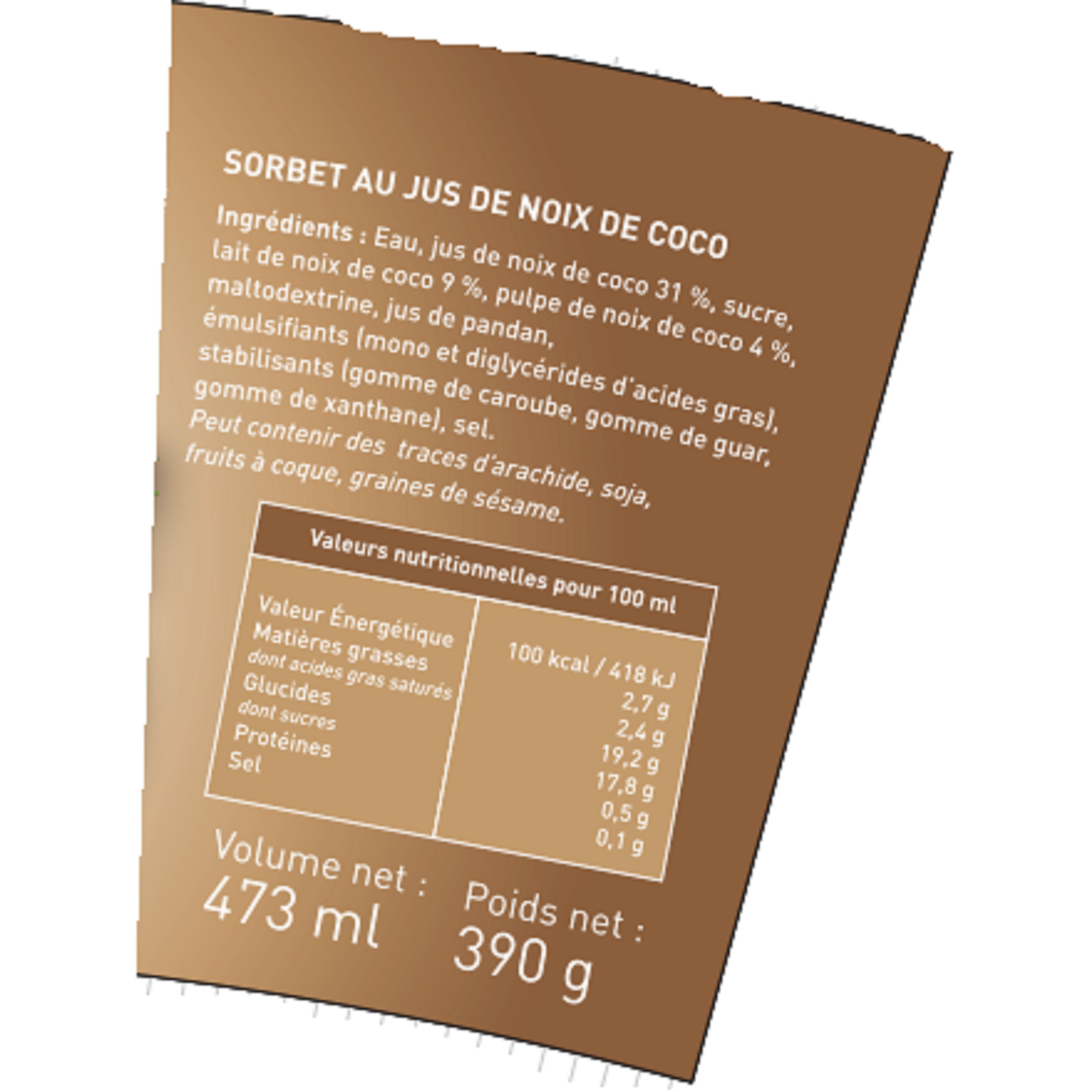Voir la diapositive 3 : WEI MING Sorbet à la noix de coco 350g