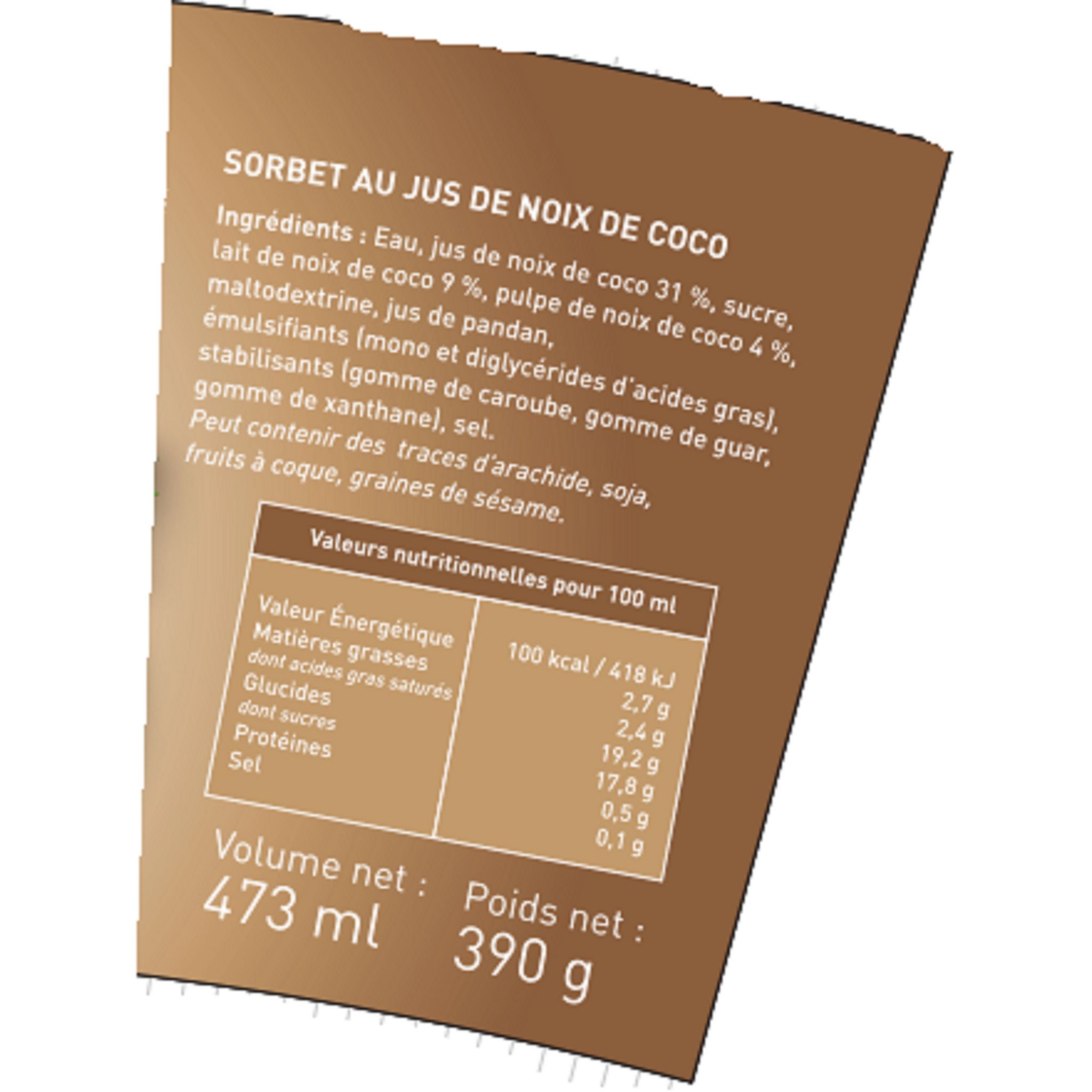 Voir la diapositive 3 : WEI MING Sorbet à la noix de coco 350g