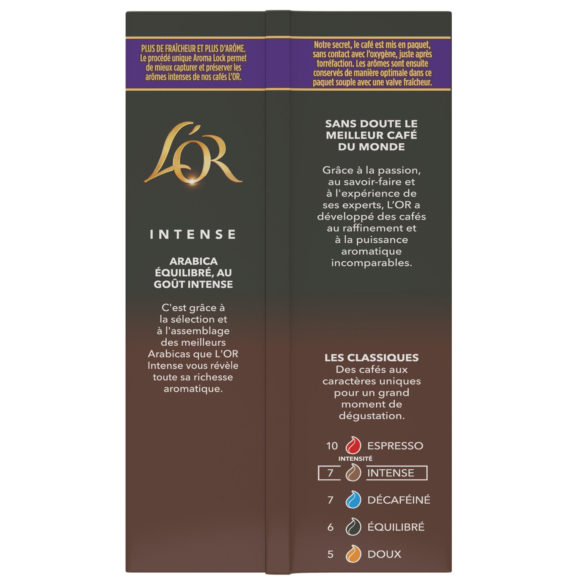 Voir la diapositive 2 : L'OR Café moulu intense pur arabica intensité 7 250g