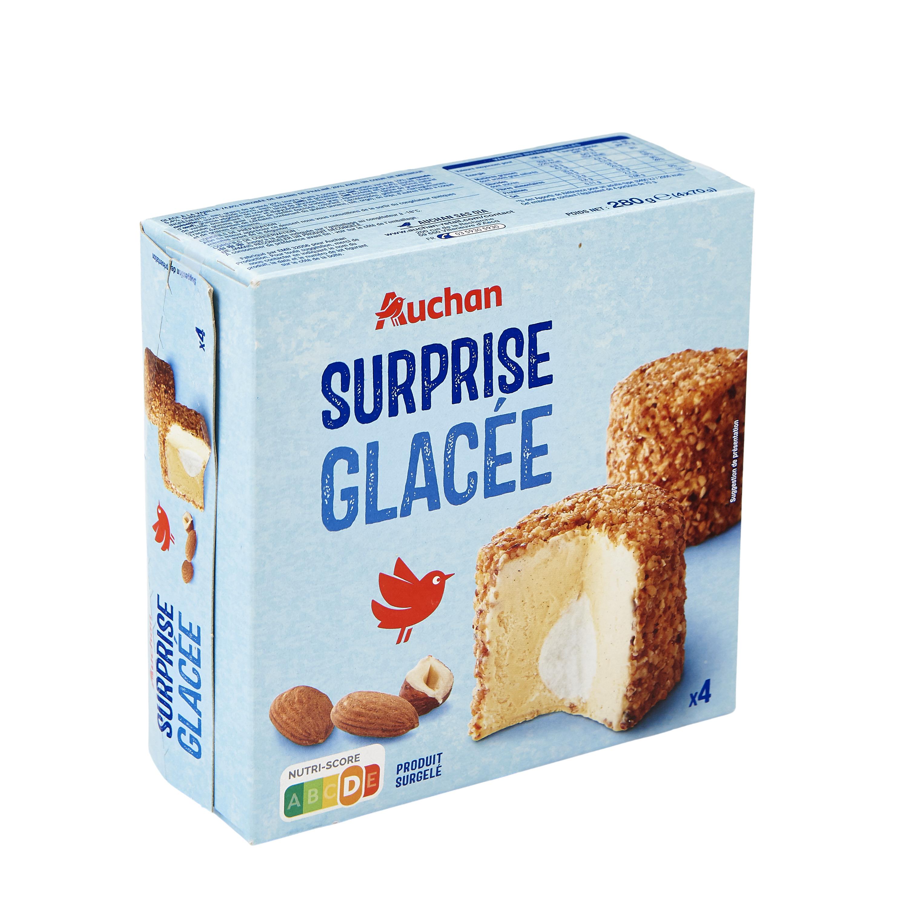 Voir la diapositive 2 : AUCHAN Surprise glacée cœur de meringue 4 pièces 280g
