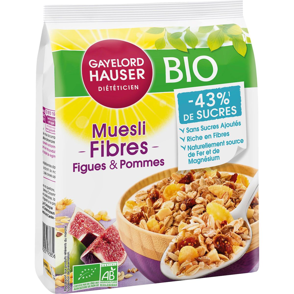 GAYELORD HAUSER Muesli Fibres aux figues et pommes bio 375g
