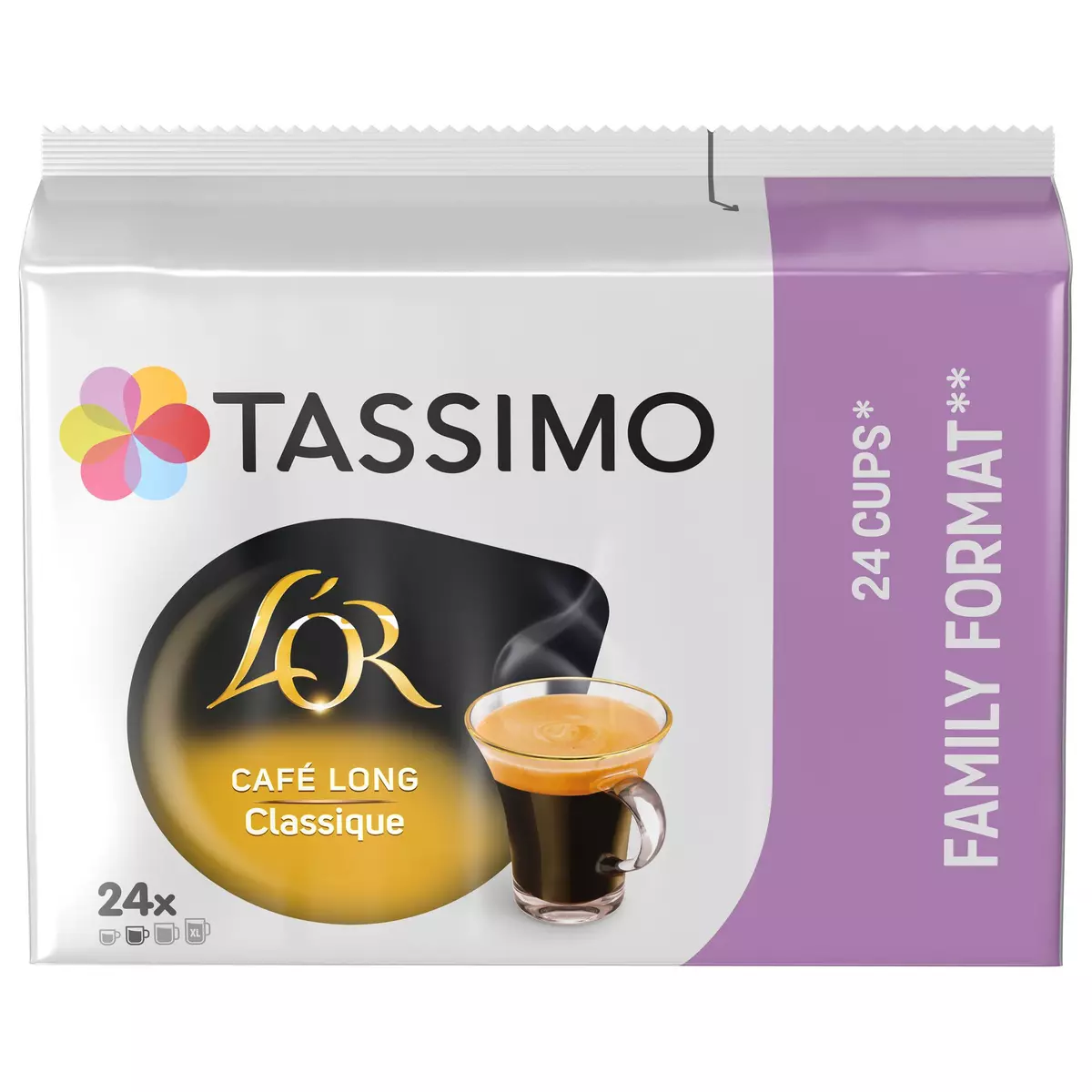 24 dosettes T-Discs Café Long Classique L'Or familial Tassimo